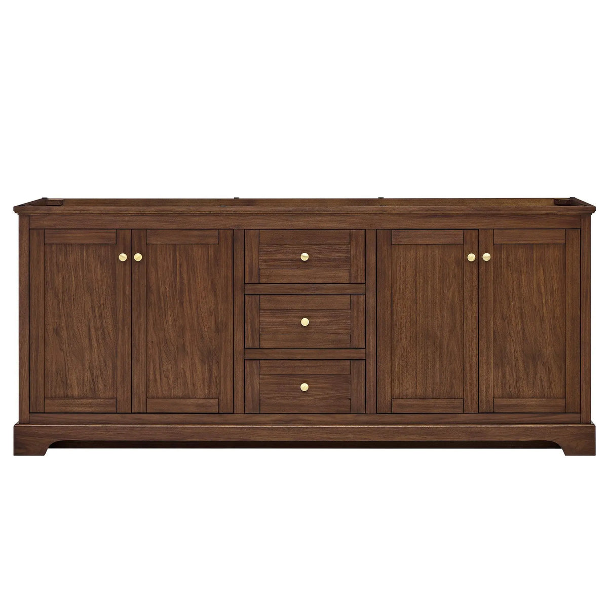 80" Avery Double Bathroom Vanity Dark Walnut Brushed Gold Trim by wyndham View 41