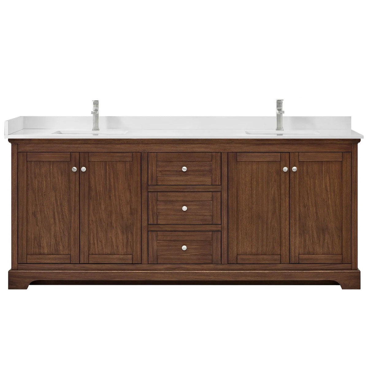 80" Avery Double Bathroom Vanity Dark Walnut Polished Chrome Trim by wyndham View 21