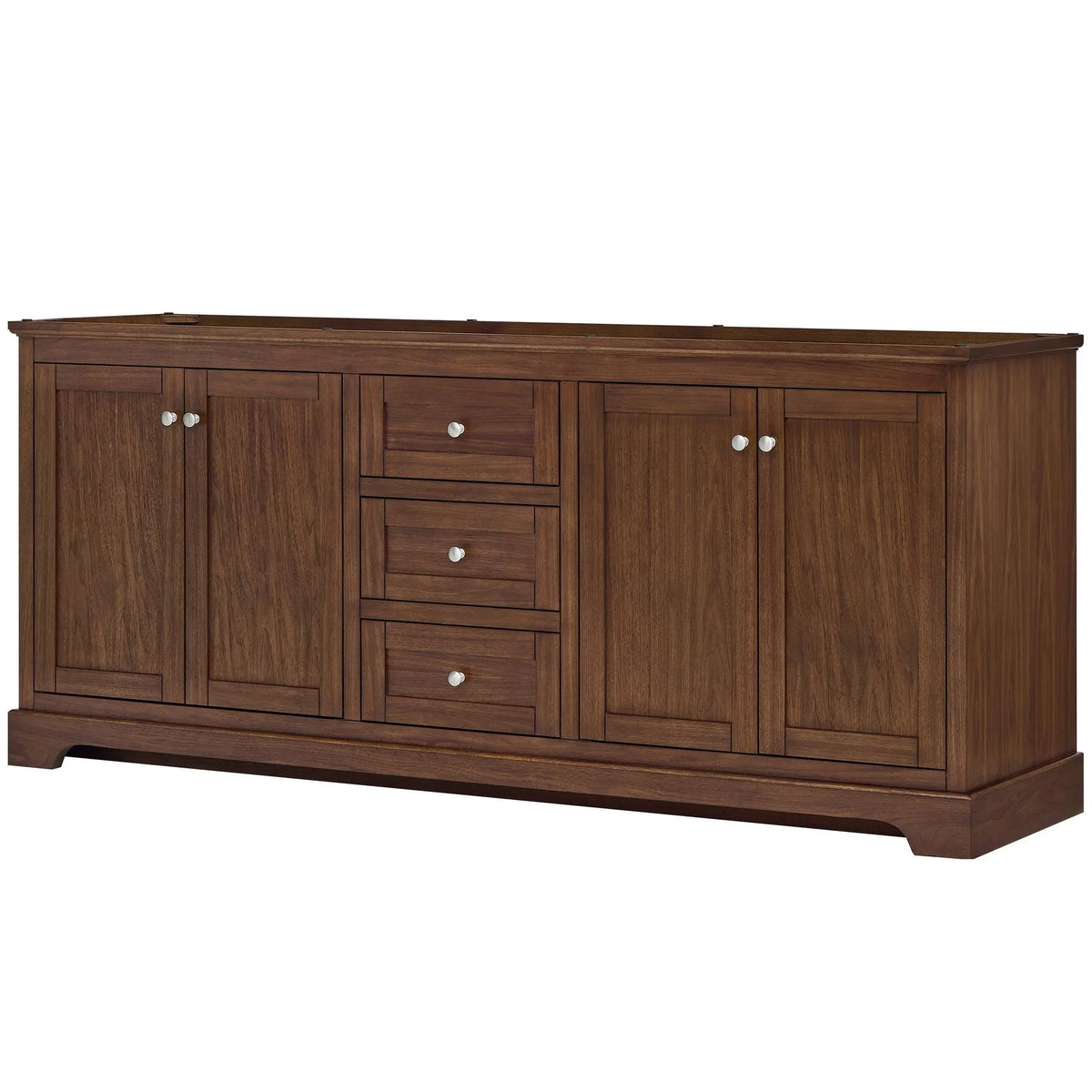 80" Avery Double Bathroom Vanity Dark Walnut Polished Chrome Trim by wyndham View 44