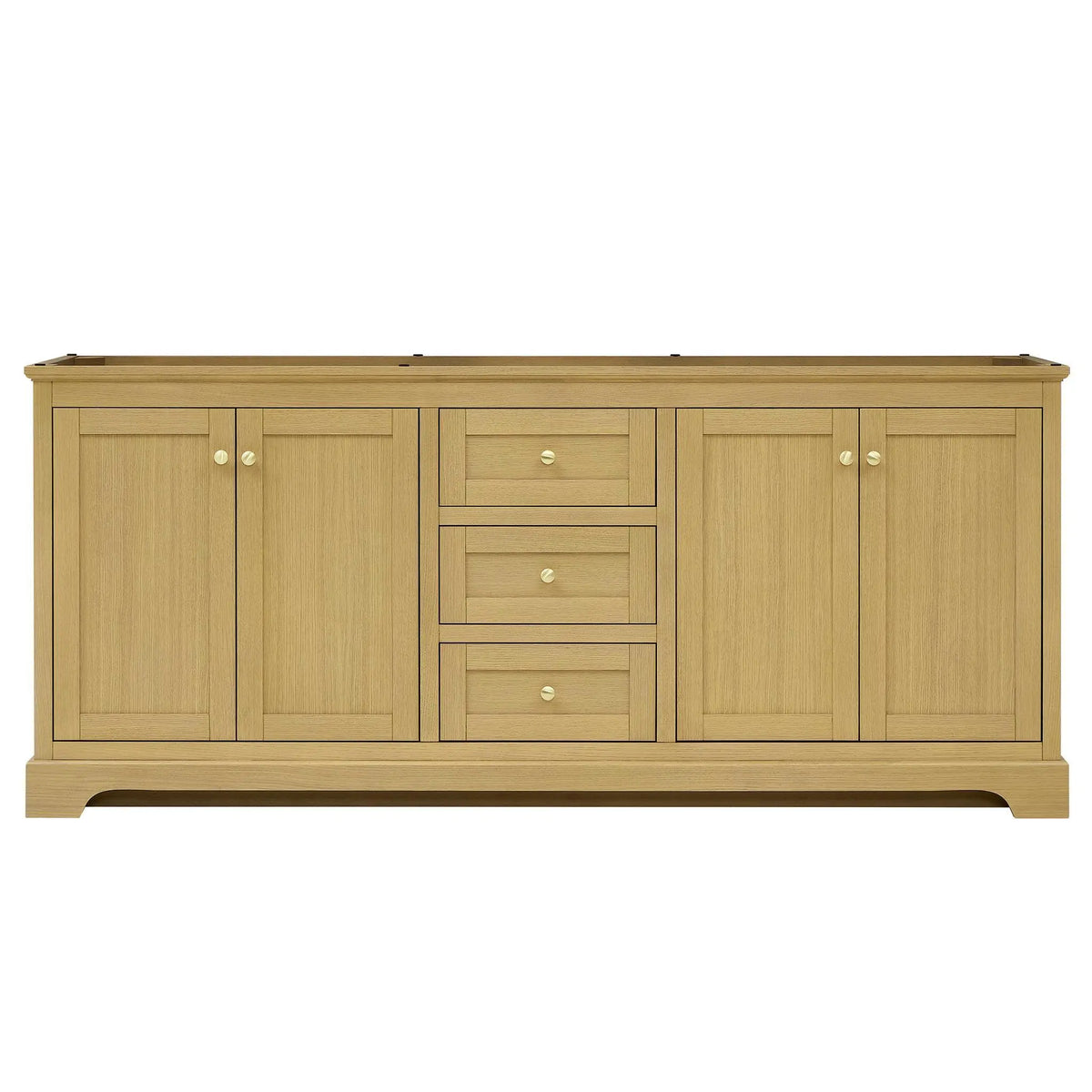 80" Avery Double Bathroom Vanity Honey Oak Brushed Gold Trim by wyndham View 41