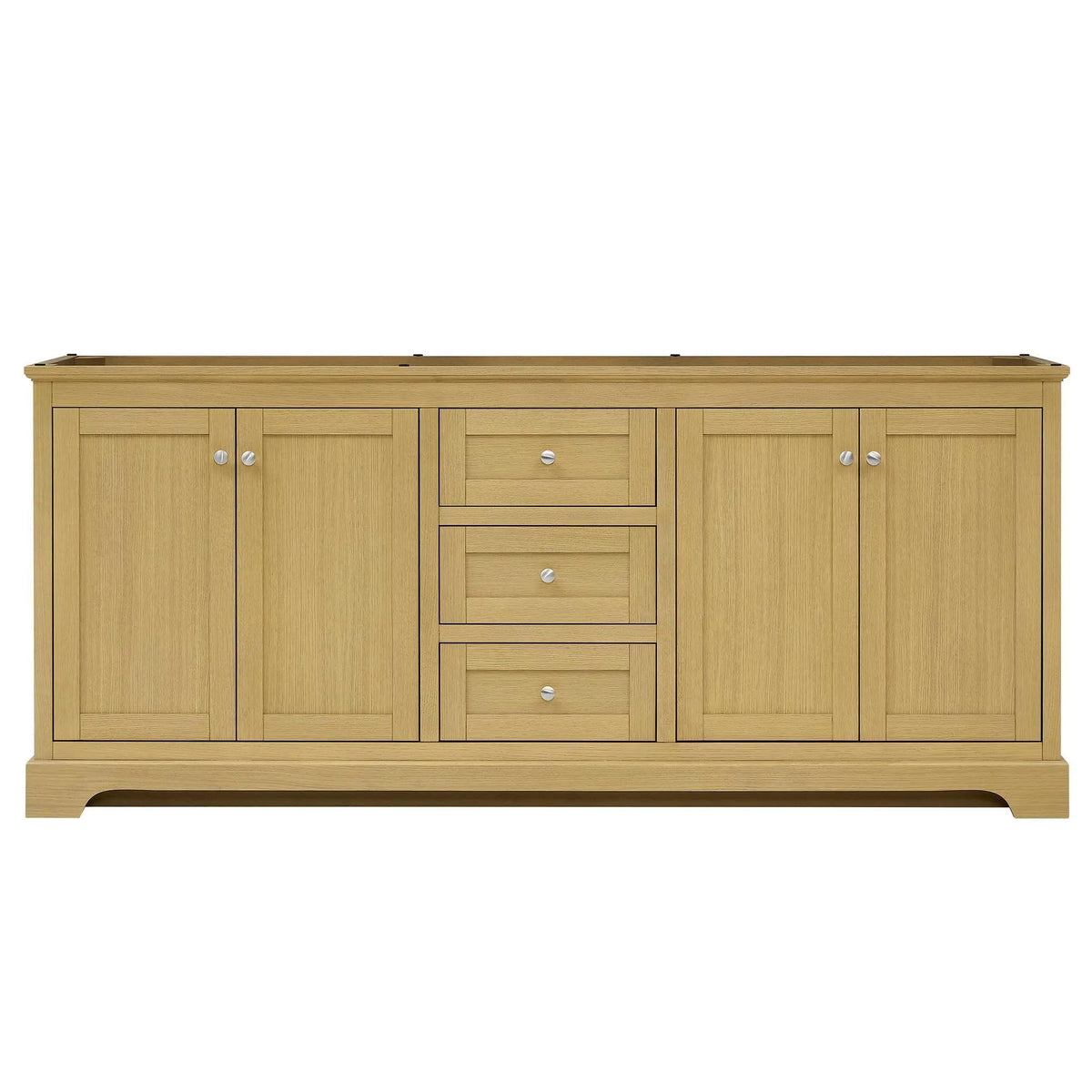 80" Avery Double Bathroom Vanity Honey Oak Polished Chrome Trim by wyndham View 41