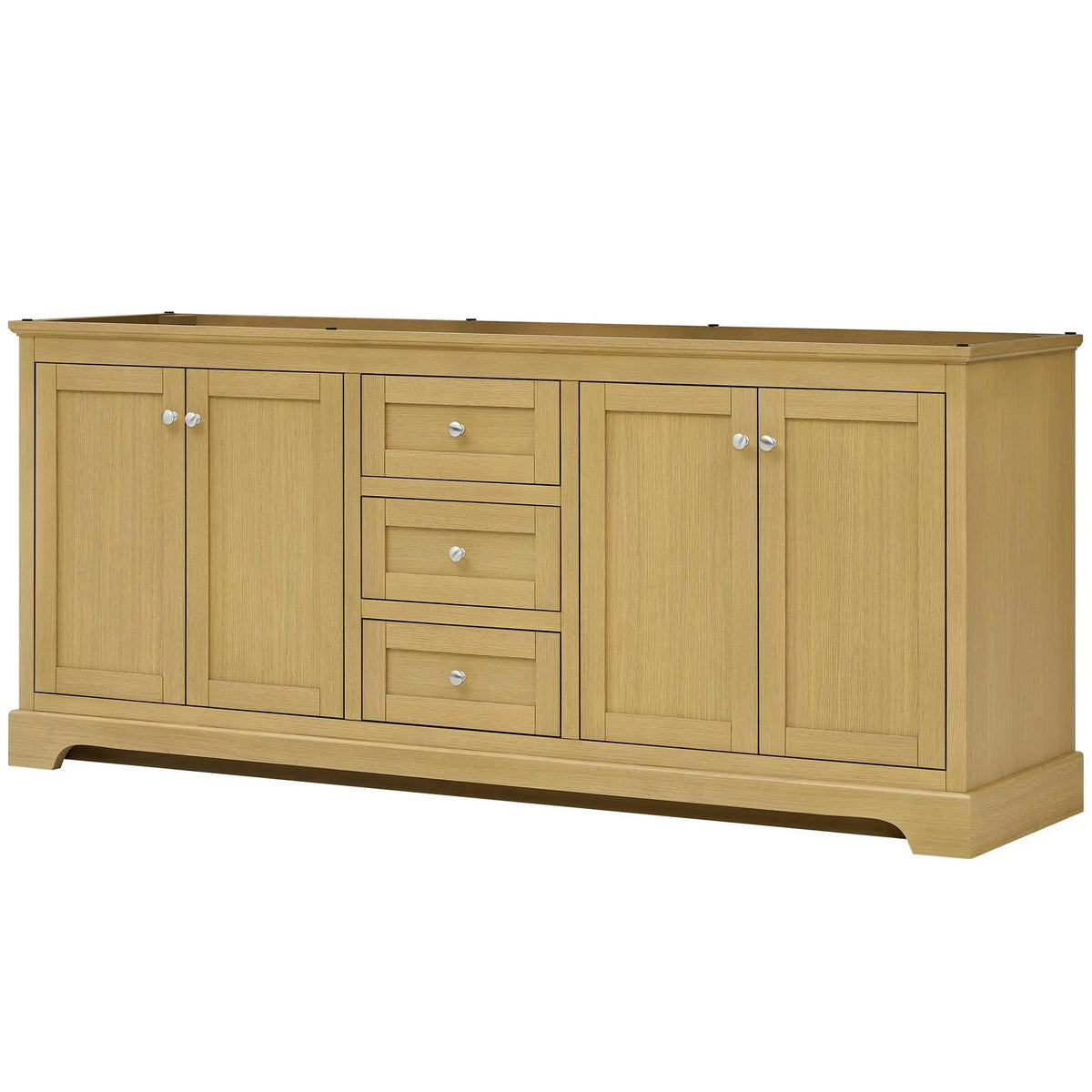 80" Avery Double Bathroom Vanity Honey Oak Polished Chrome Trim by wyndham View 44