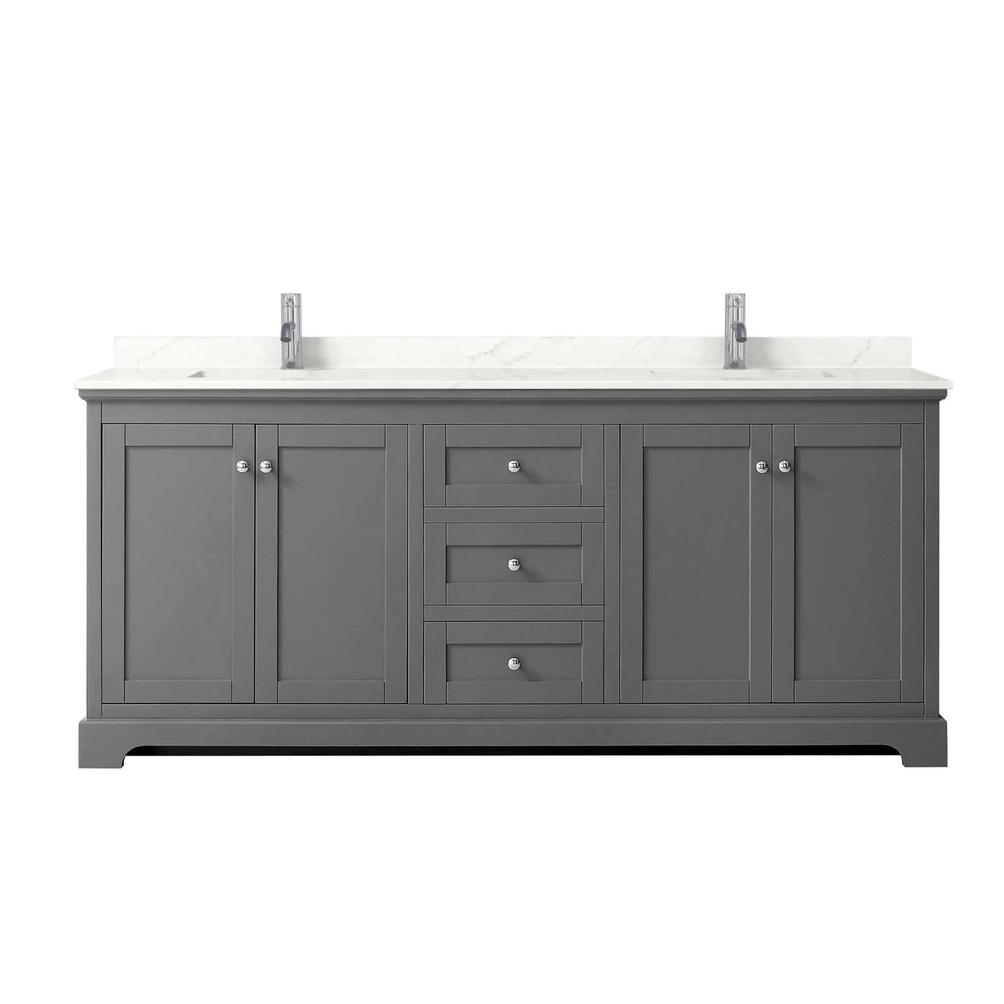 80" Avery Double Bathroom Vanity in Dark Gray with Polished Chrome Trim by Wyndham