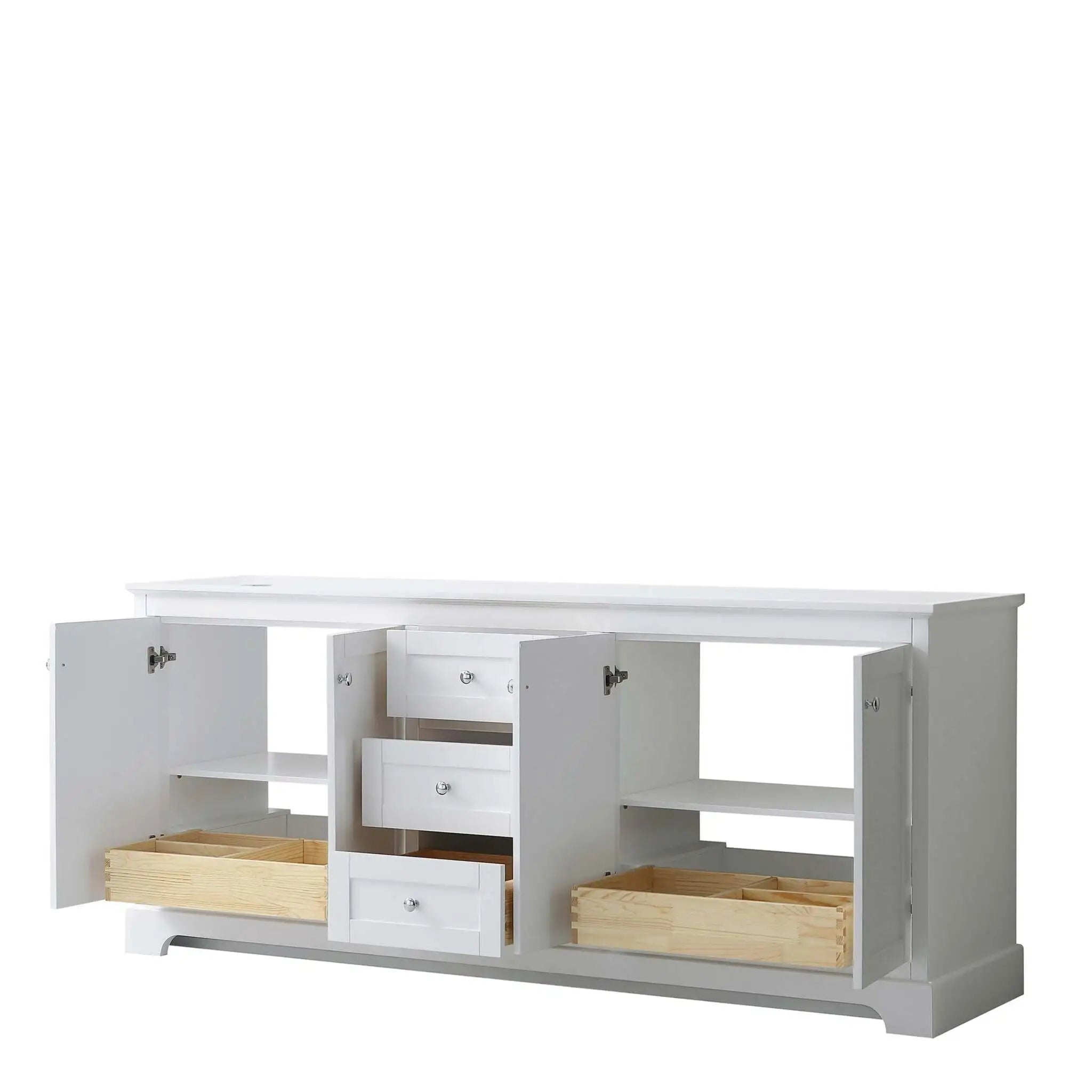 80" Avery Double Bathroom Vanity in White with Polished Chrome Trim by Wyndham