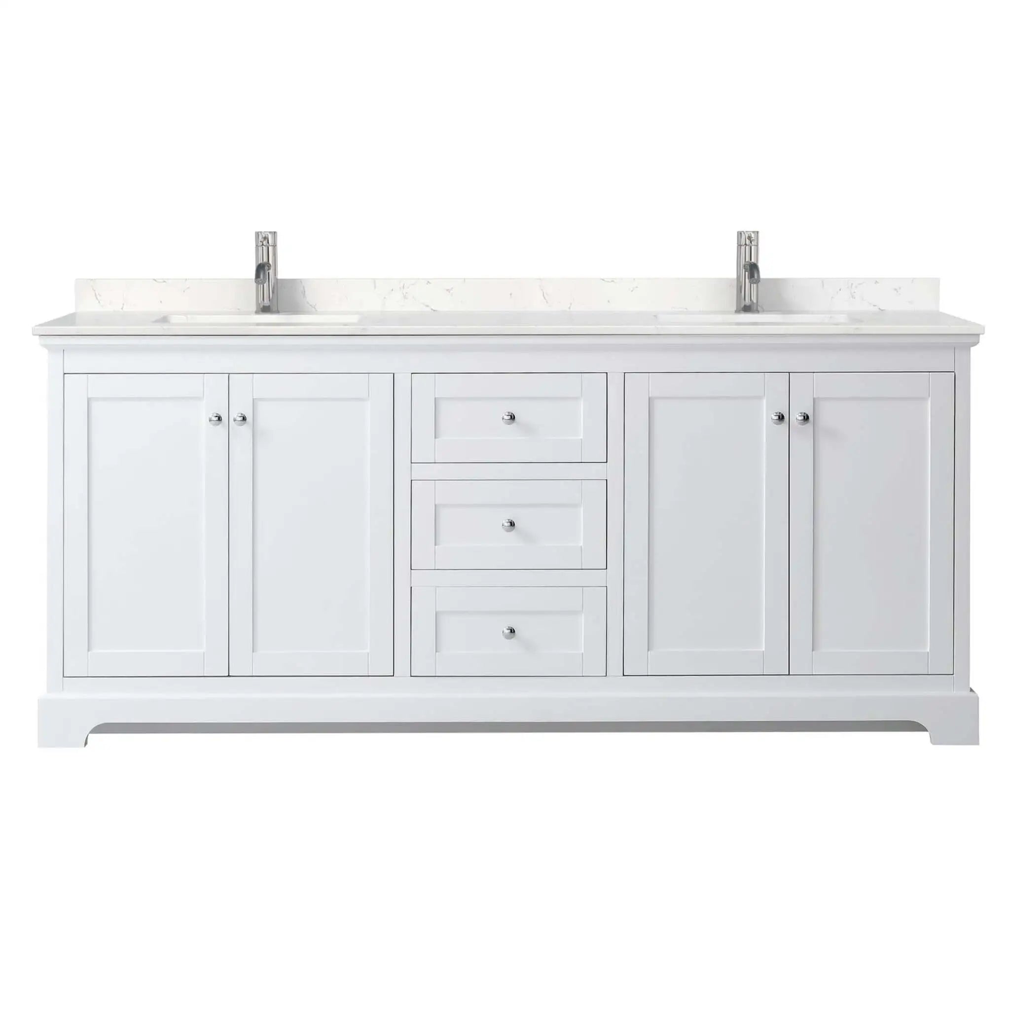 80" Avery Double Bathroom Vanity in White with Polished Chrome Trim by Wyndham