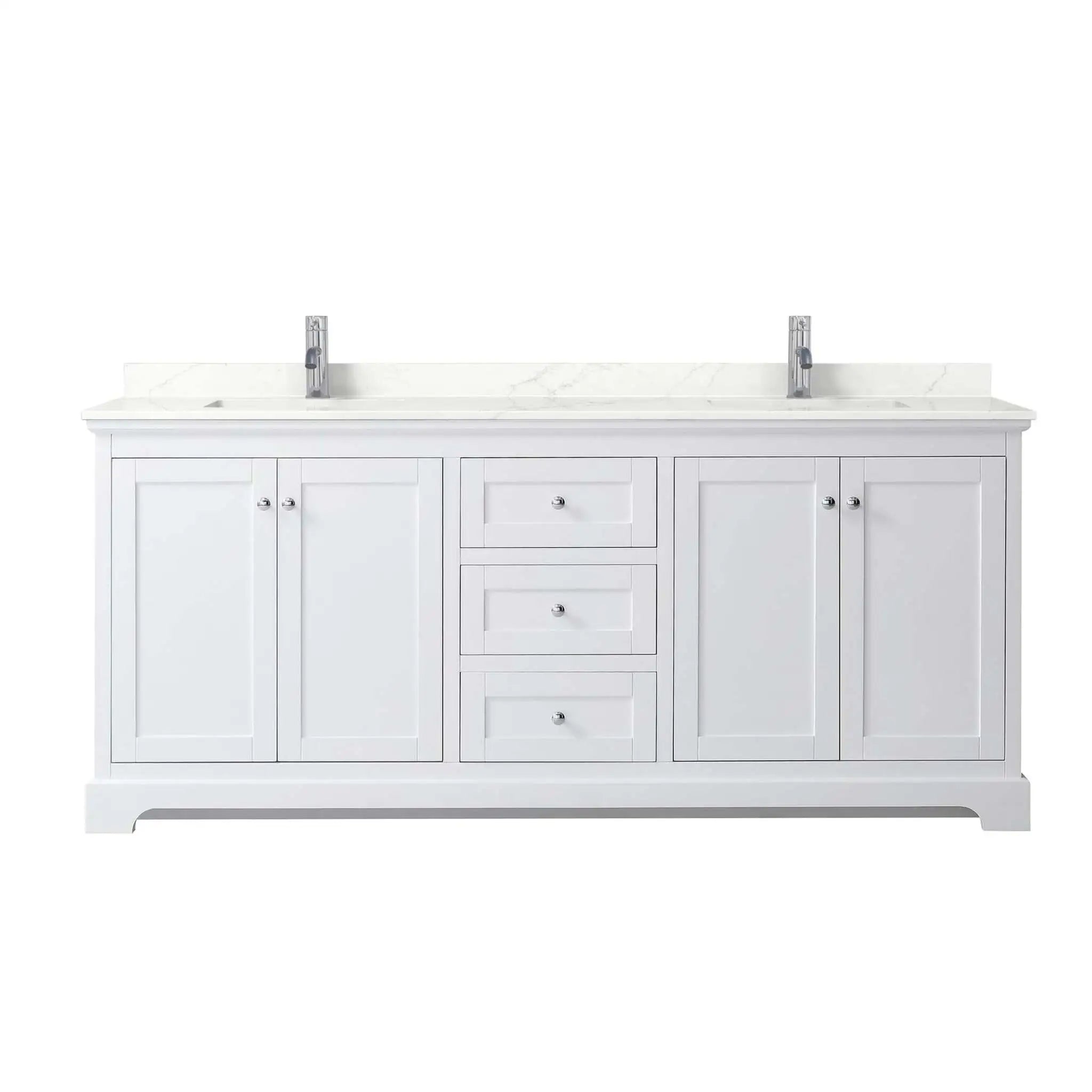 80" Avery Double Bathroom Vanity in White with Polished Chrome Trim by Wyndham