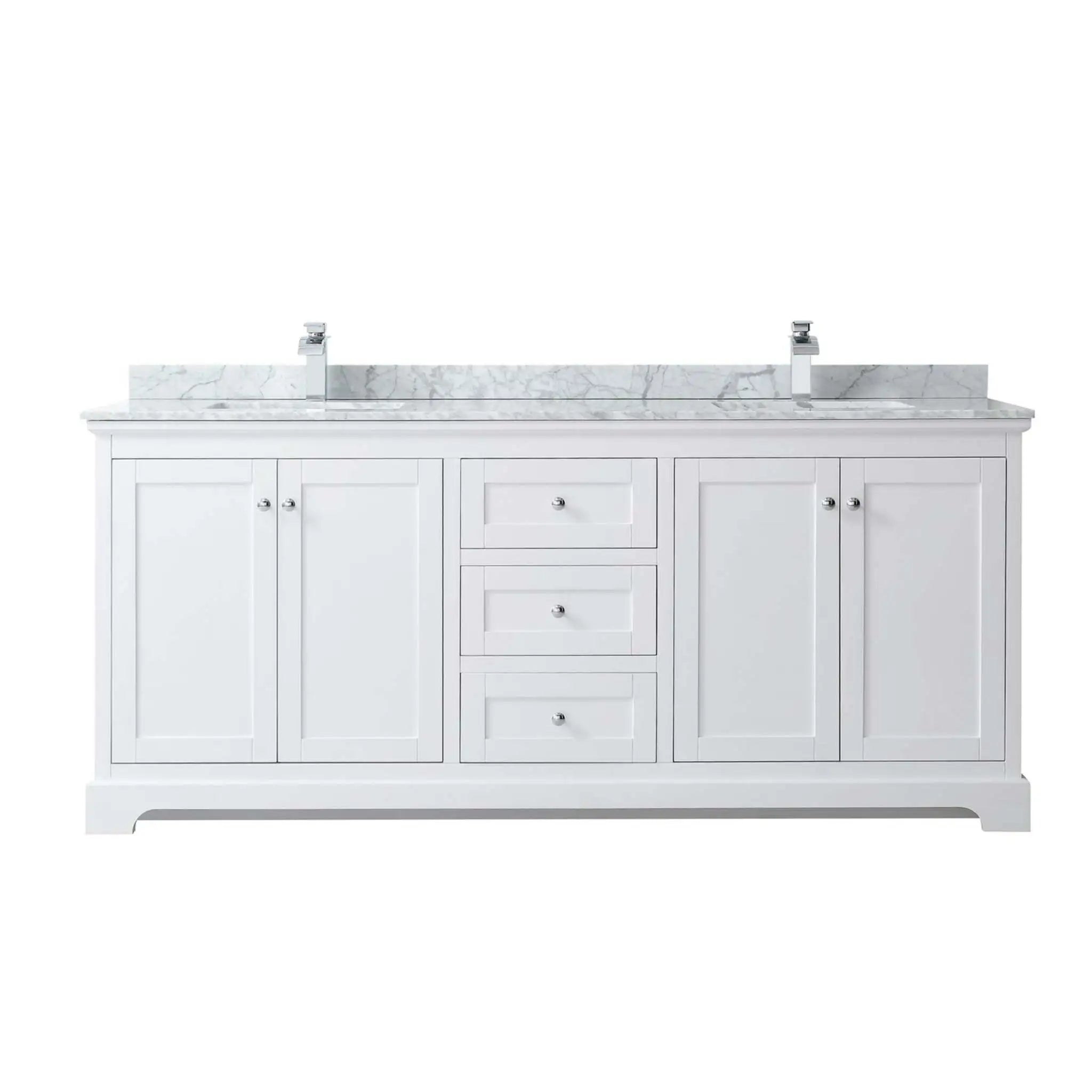 80" Avery Double Bathroom Vanity in White with Polished Chrome Trim by Wyndham