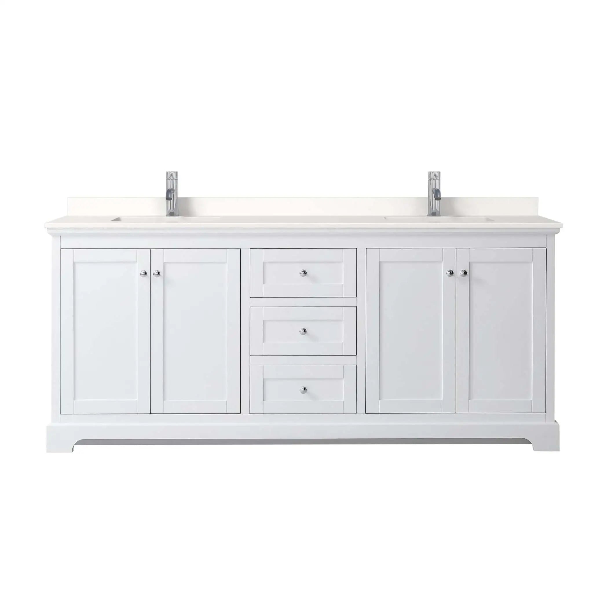 80" Avery Double Bathroom Vanity in White with Polished Chrome Trim by Wyndham