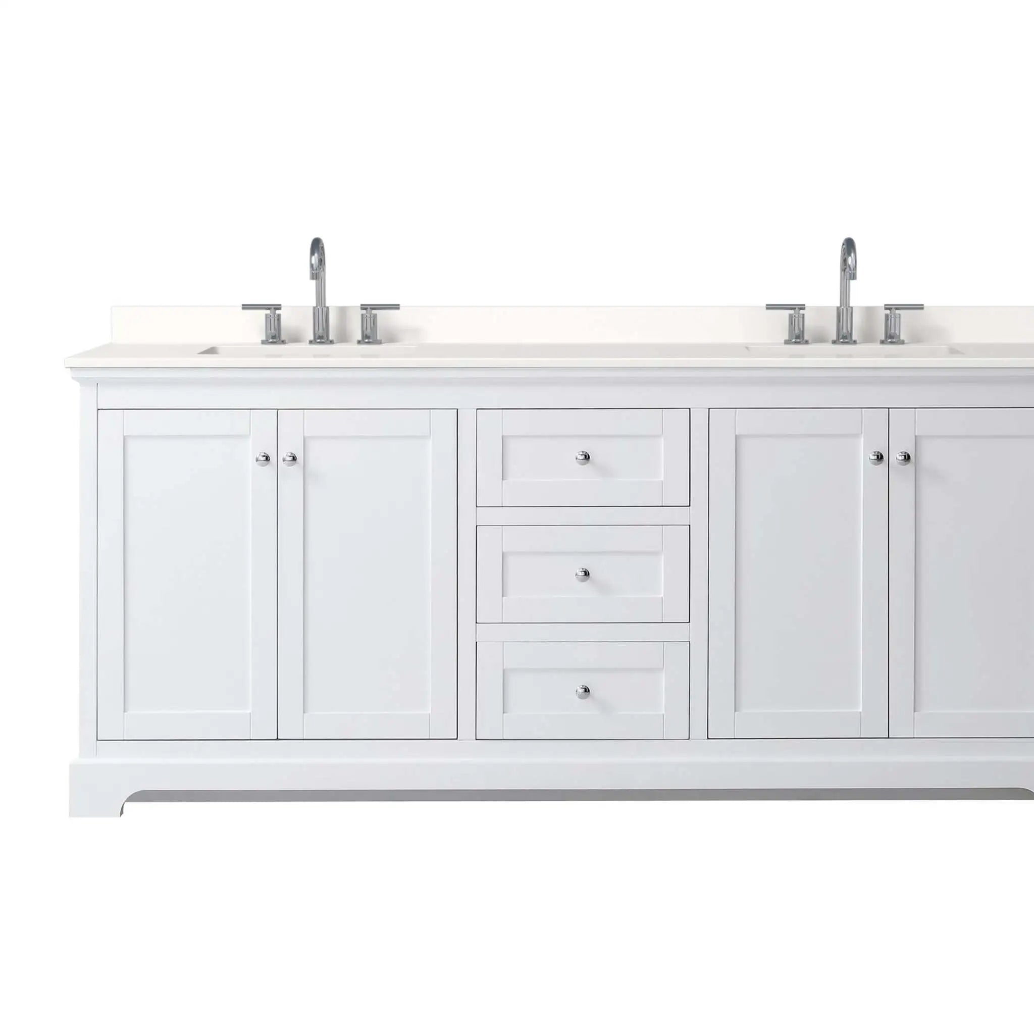 80" Avery Double Bathroom Vanity in White with Polished Chrome Trim by Wyndham