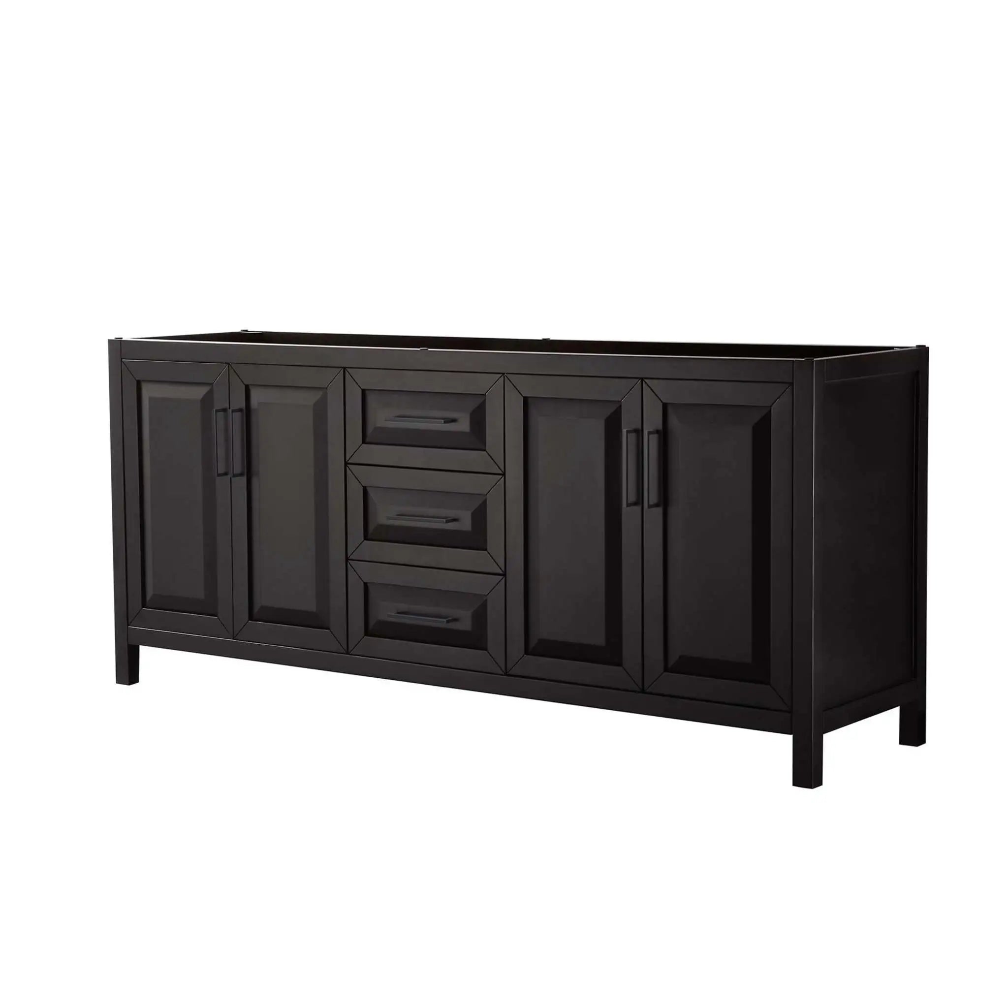 80" Daria Double Bathroom Vanity in Dark Espresso with Matte Black Trim by Wyndham