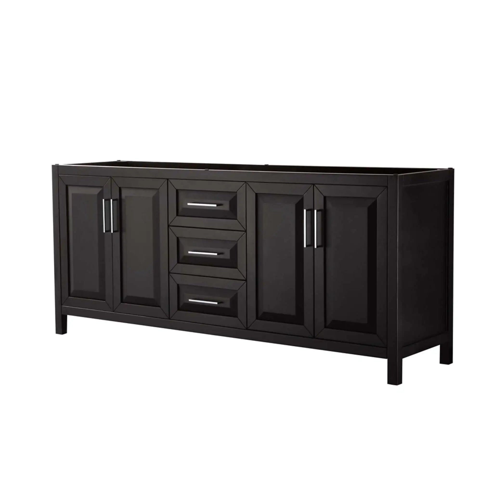80" Daria Double Bathroom Vanity in Dark Espresso with Polished Chrome Trim by Wyndham
