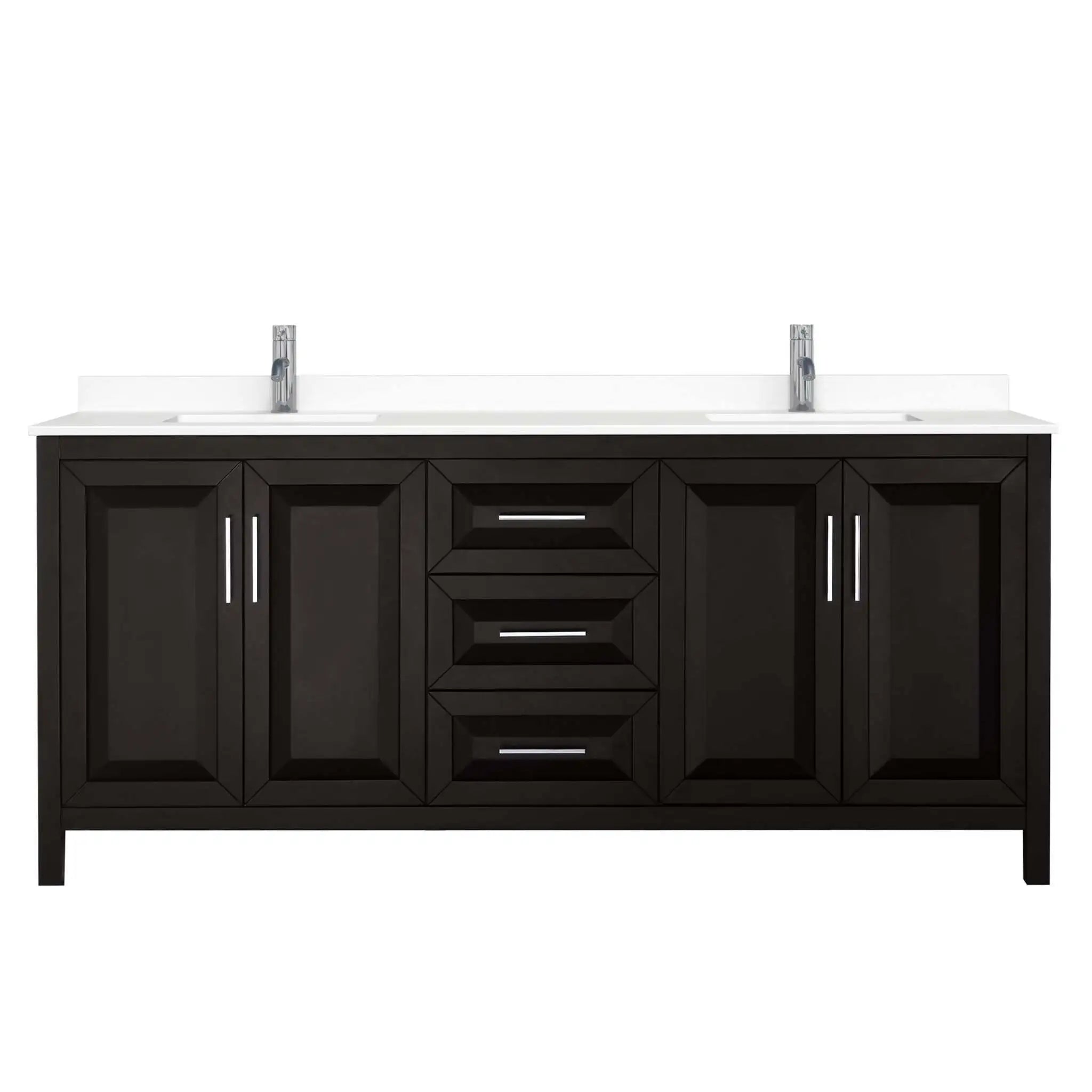 80" Daria Double Bathroom Vanity in Dark Espresso with Polished Chrome Trim by Wyndham