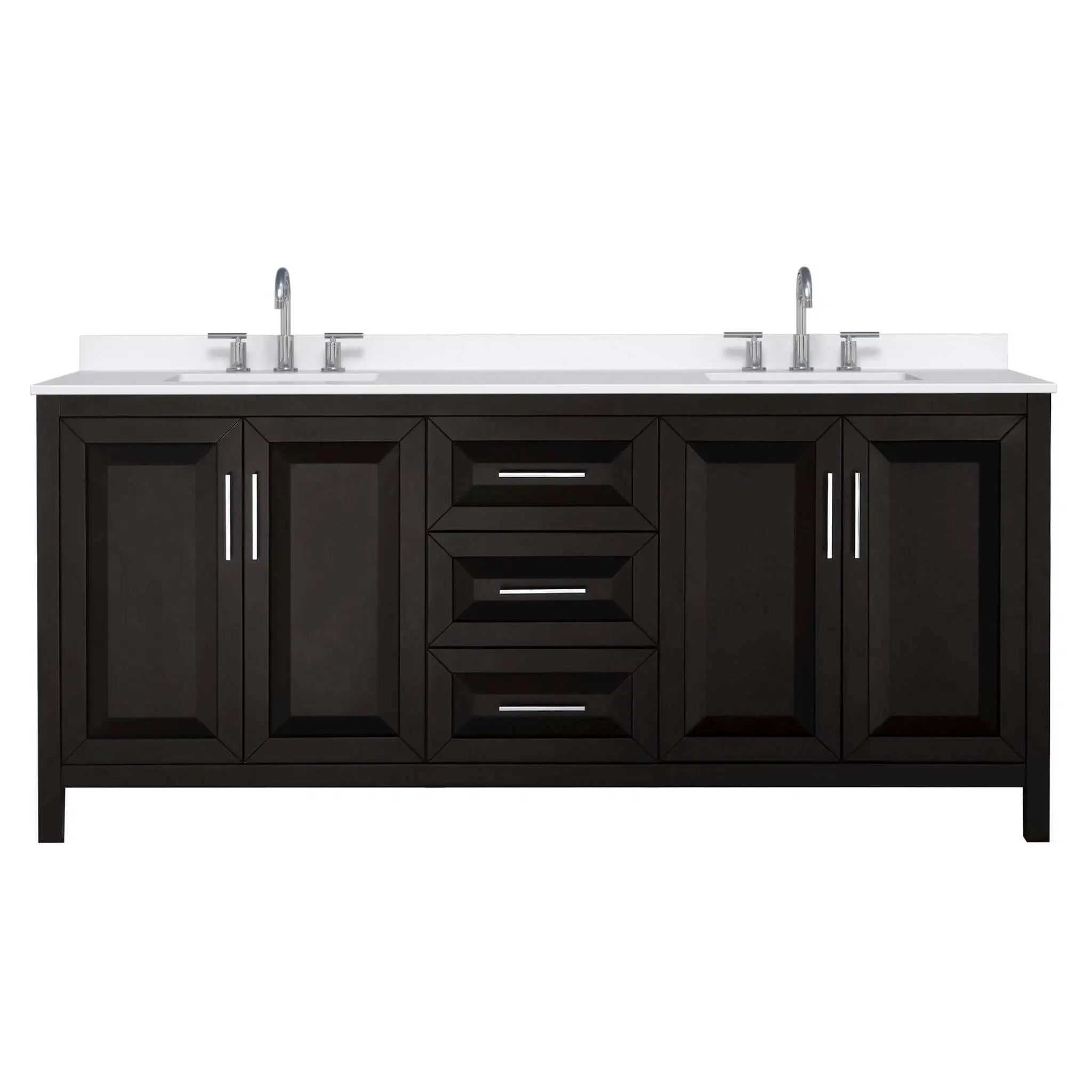 80" Daria Double Bathroom Vanity in Dark Espresso with Polished Chrome Trim by Wyndham