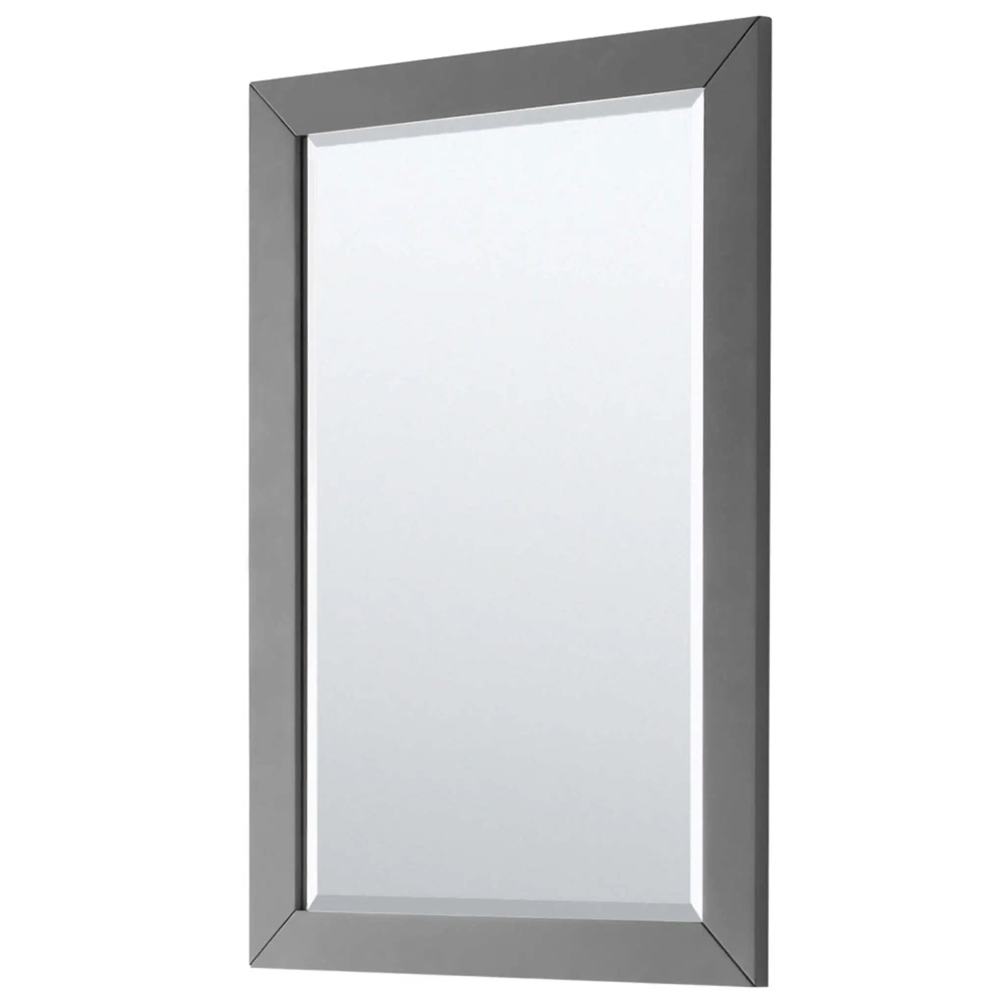 80" Daria Double Bathroom Vanity in Dark Gray with Polished Chrome Trim & 24" Mirror by Wyndham