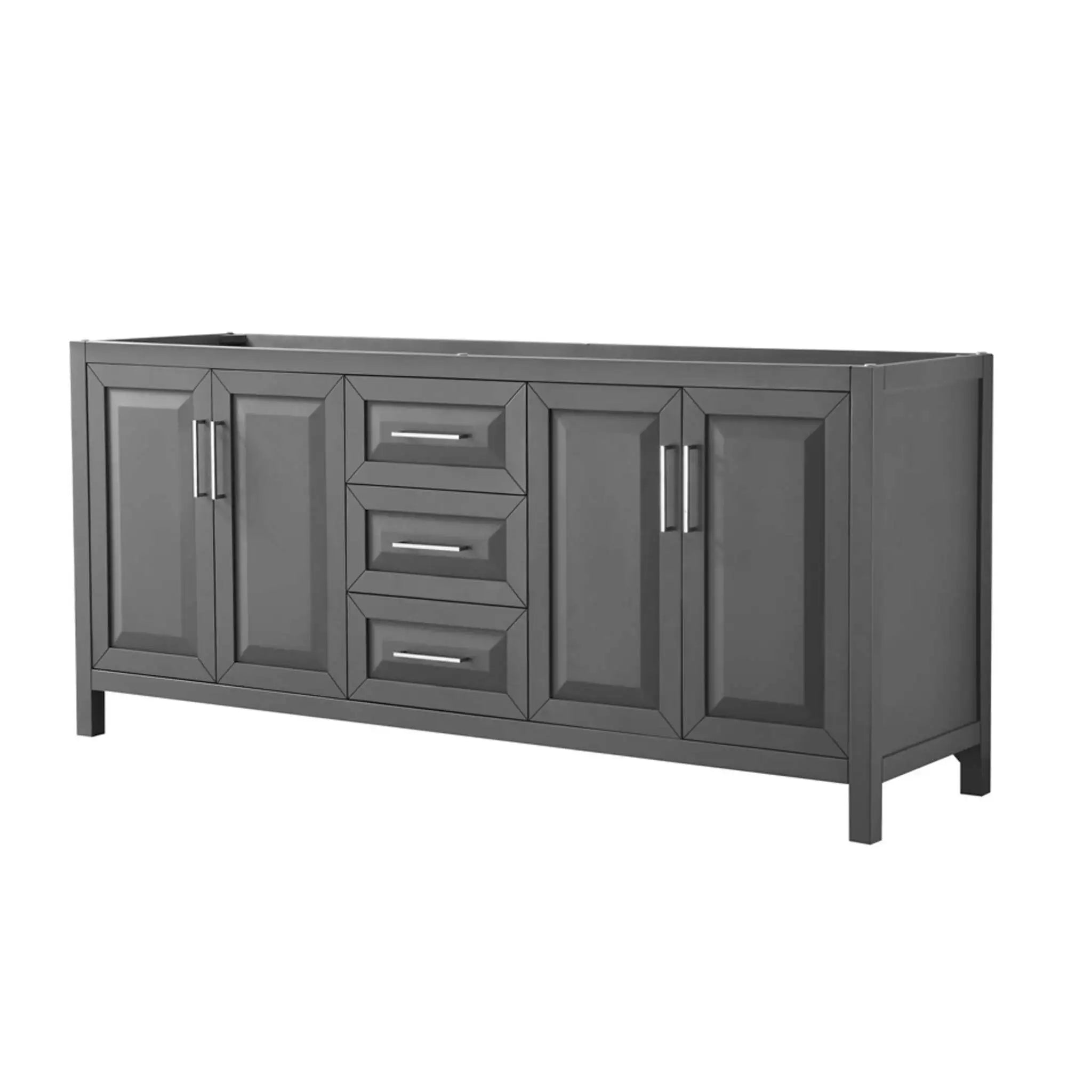80" Daria Double Bathroom Vanity in Dark Gray with Polished Chrome Trim by Wyndham