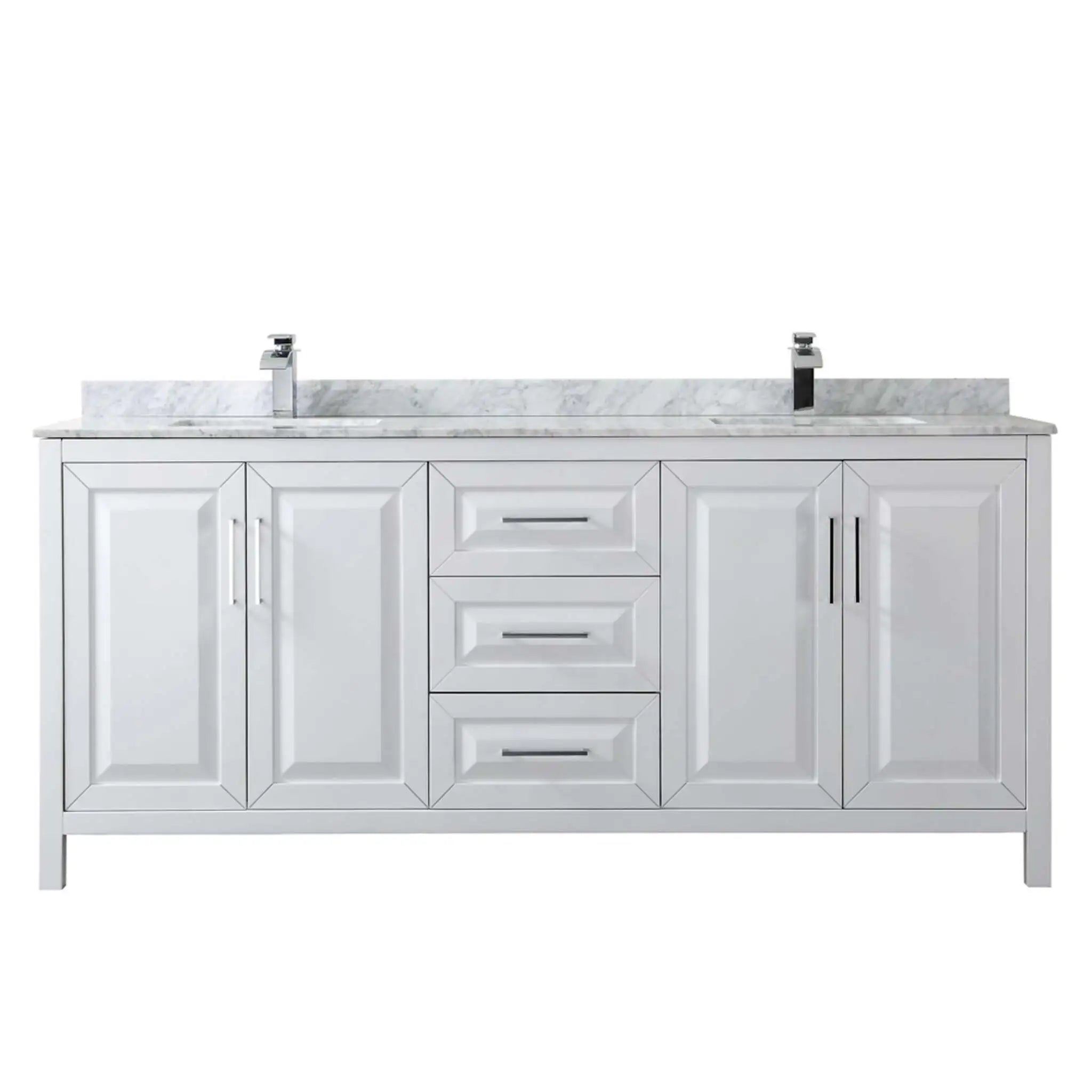 80" Daria Double Bathroom Vanity in White with Polished Chrome Trim by Wyndham