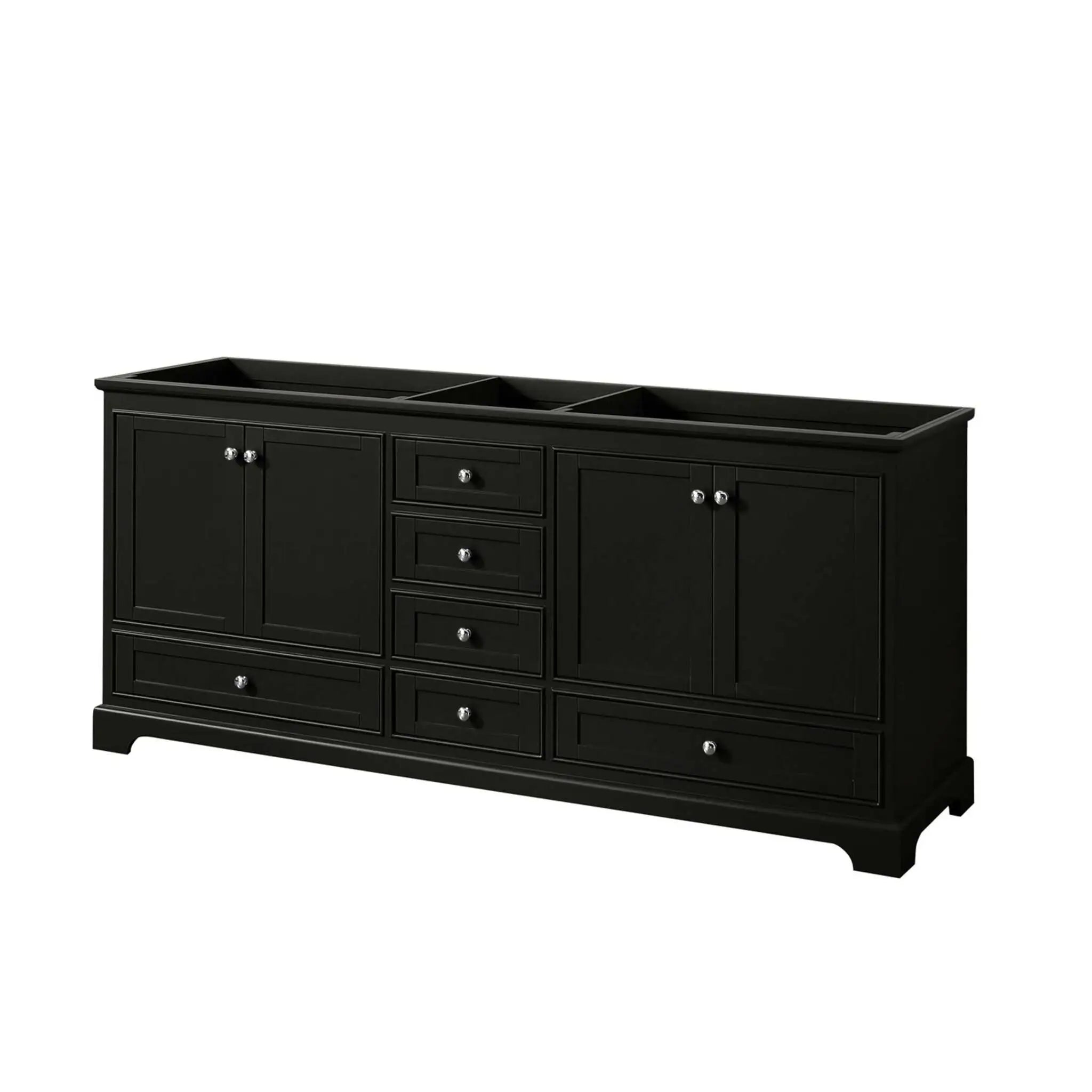 80" Deborah Double Bathroom Vanity in Dark Espresso with Polished Chrome Trim by Wyndham