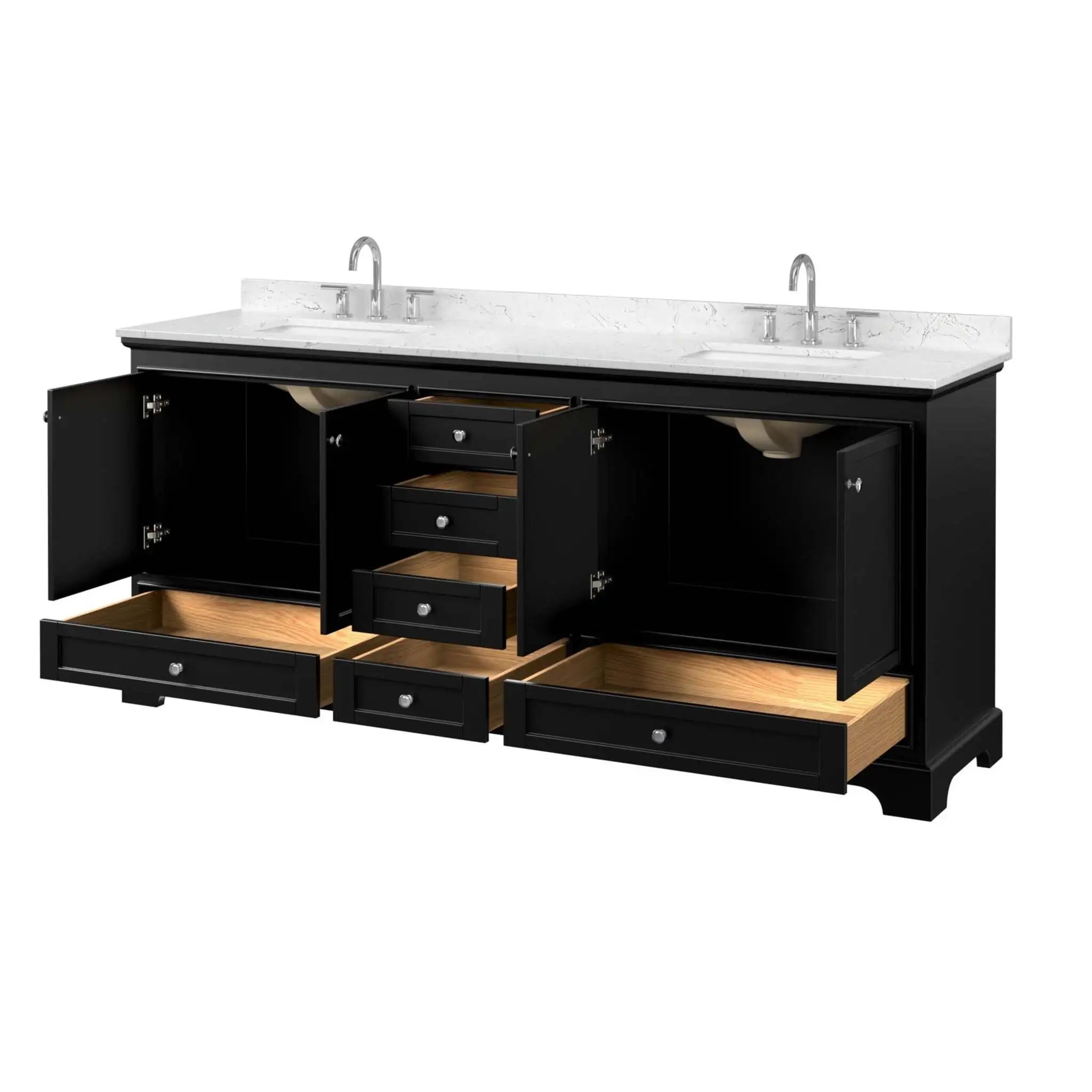 80" Deborah Double Bathroom Vanity in Dark Espresso with Polished Chrome Trim by Wyndham