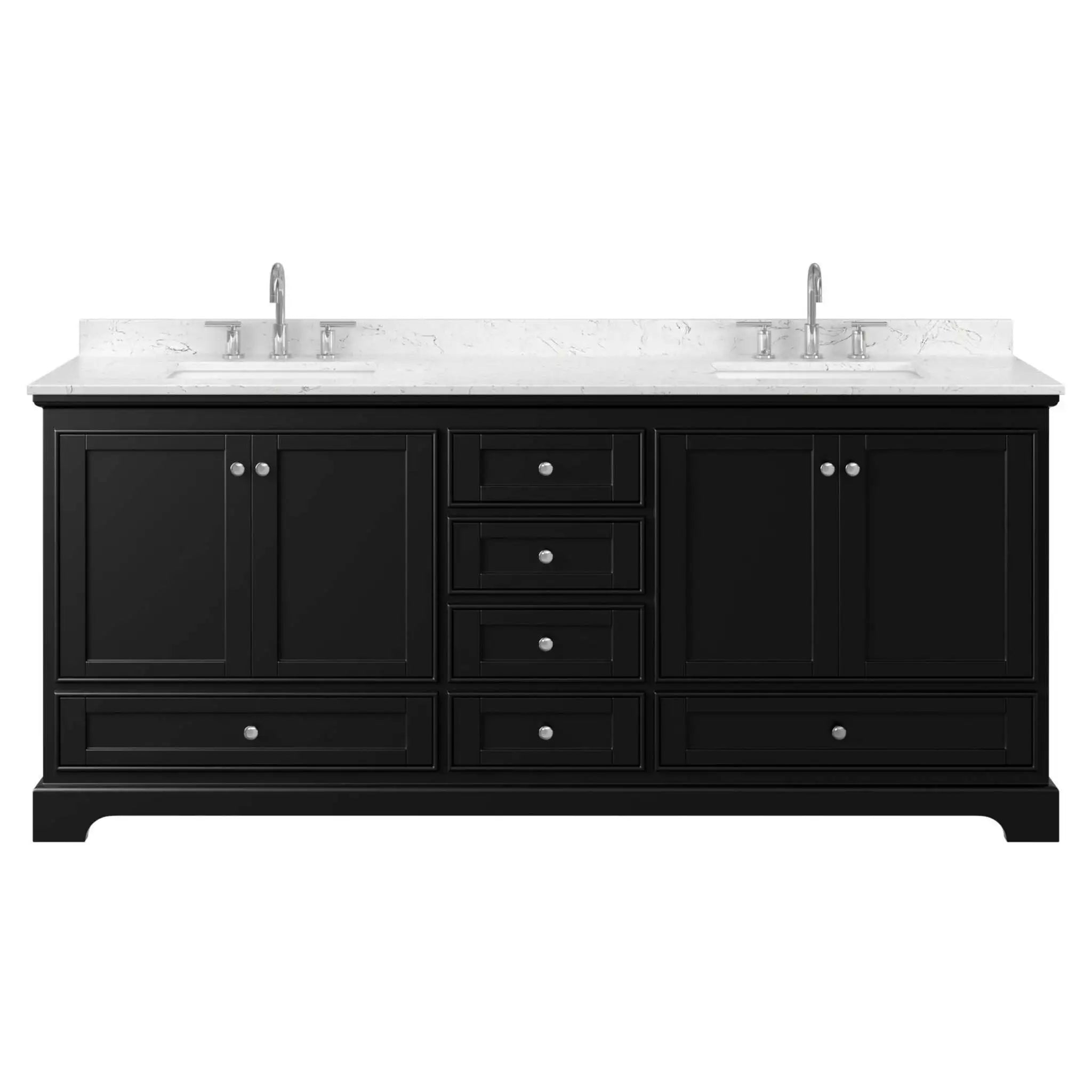 80" Deborah Double Bathroom Vanity in Dark Espresso with Polished Chrome Trim by Wyndham