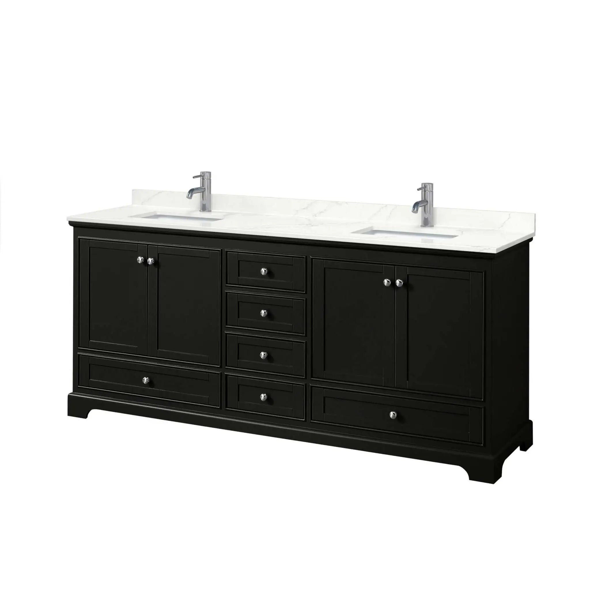 80" Deborah Double Bathroom Vanity in Dark Espresso with Polished Chrome Trim by Wyndham