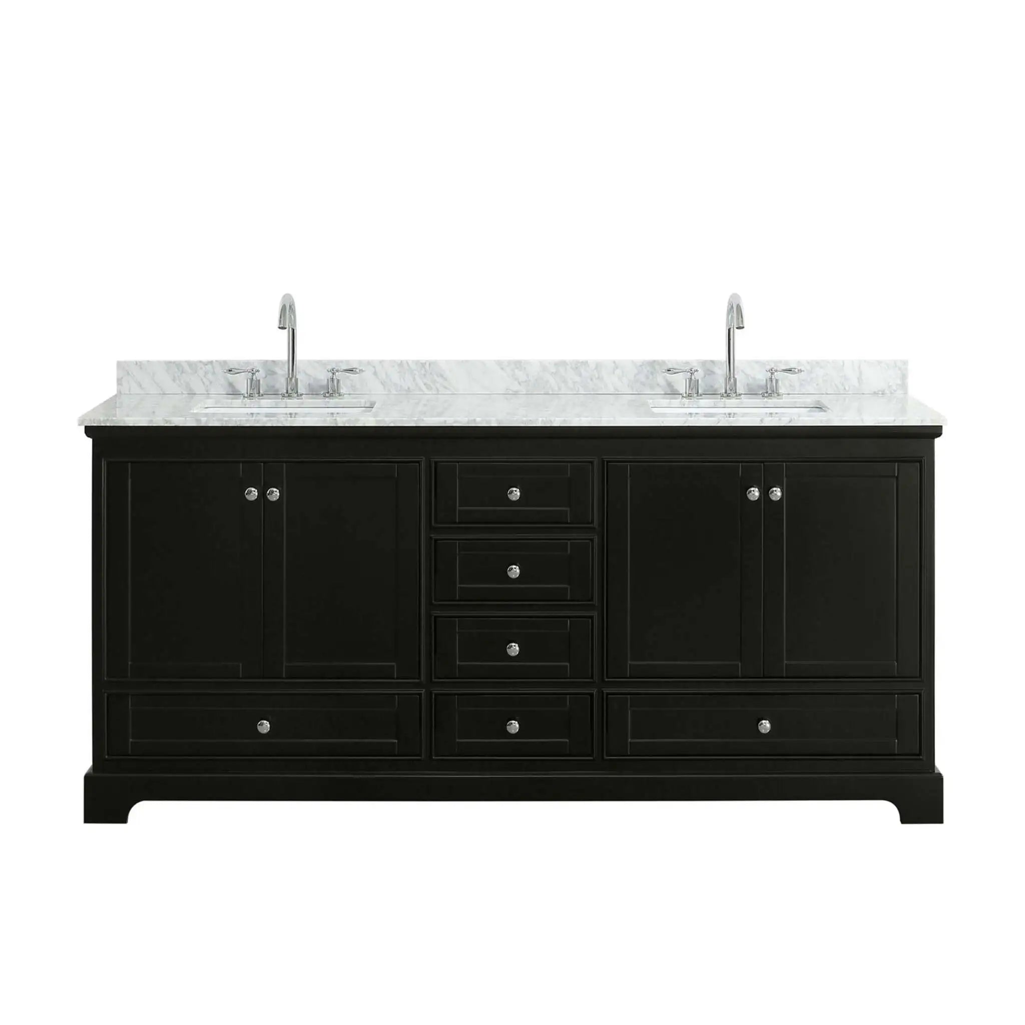 80" Deborah Double Bathroom Vanity in Dark Espresso with Polished Chrome Trim by Wyndham