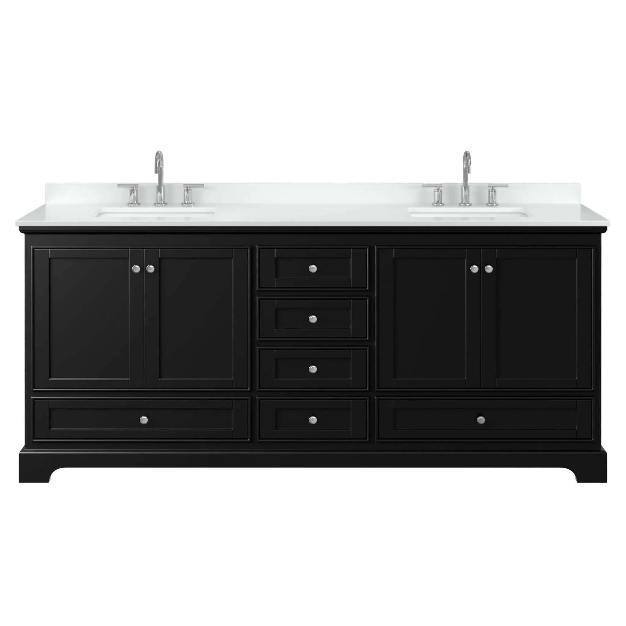 80" Deborah Double Bathroom Vanity in Dark Espresso with Polished Chrome Trim by Wyndham