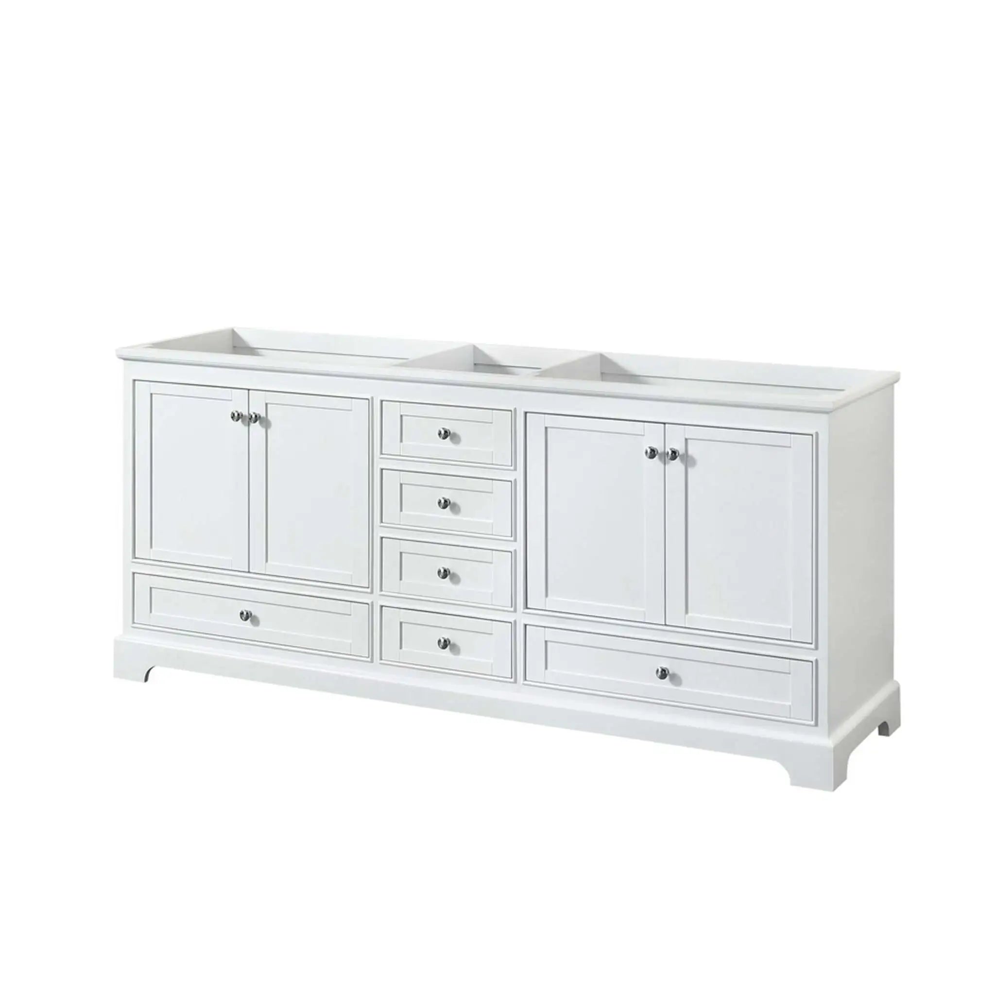 80" Deborah Double Bathroom Vanity in White with Polished Chrome Trim by Wyndham