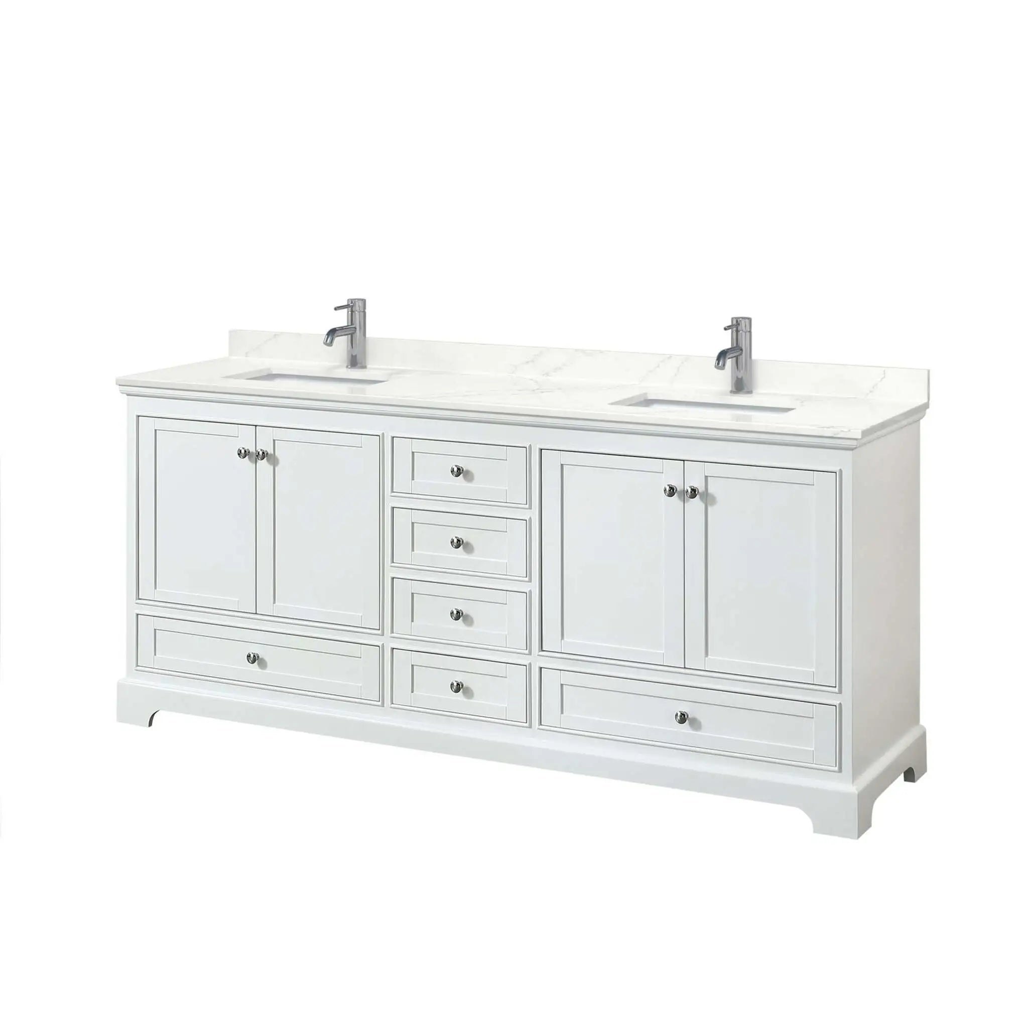 80" Deborah Double Bathroom Vanity in White with Polished Chrome Trim by Wyndham