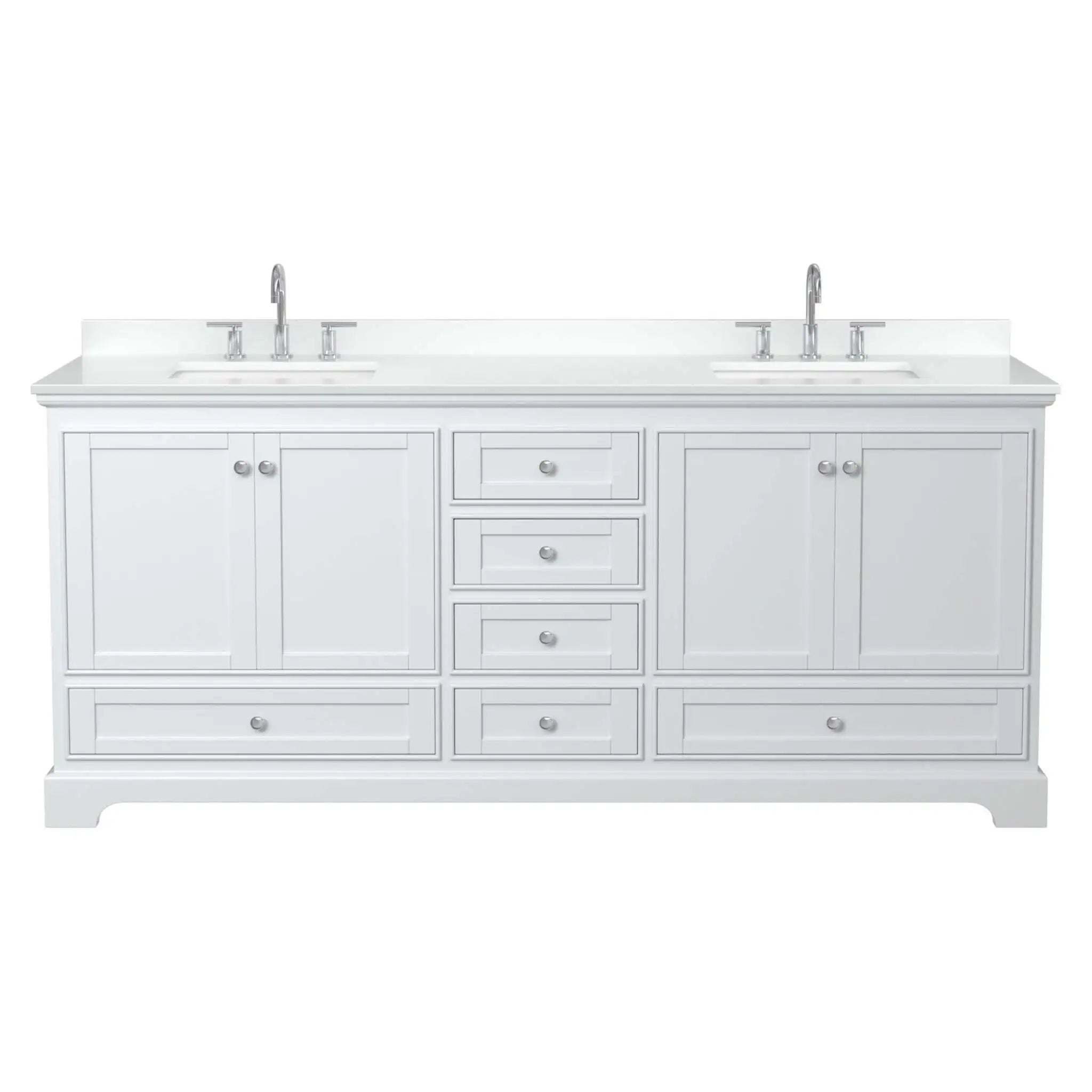 80" Deborah Double Bathroom Vanity in White with Polished Chrome Trim by Wyndham