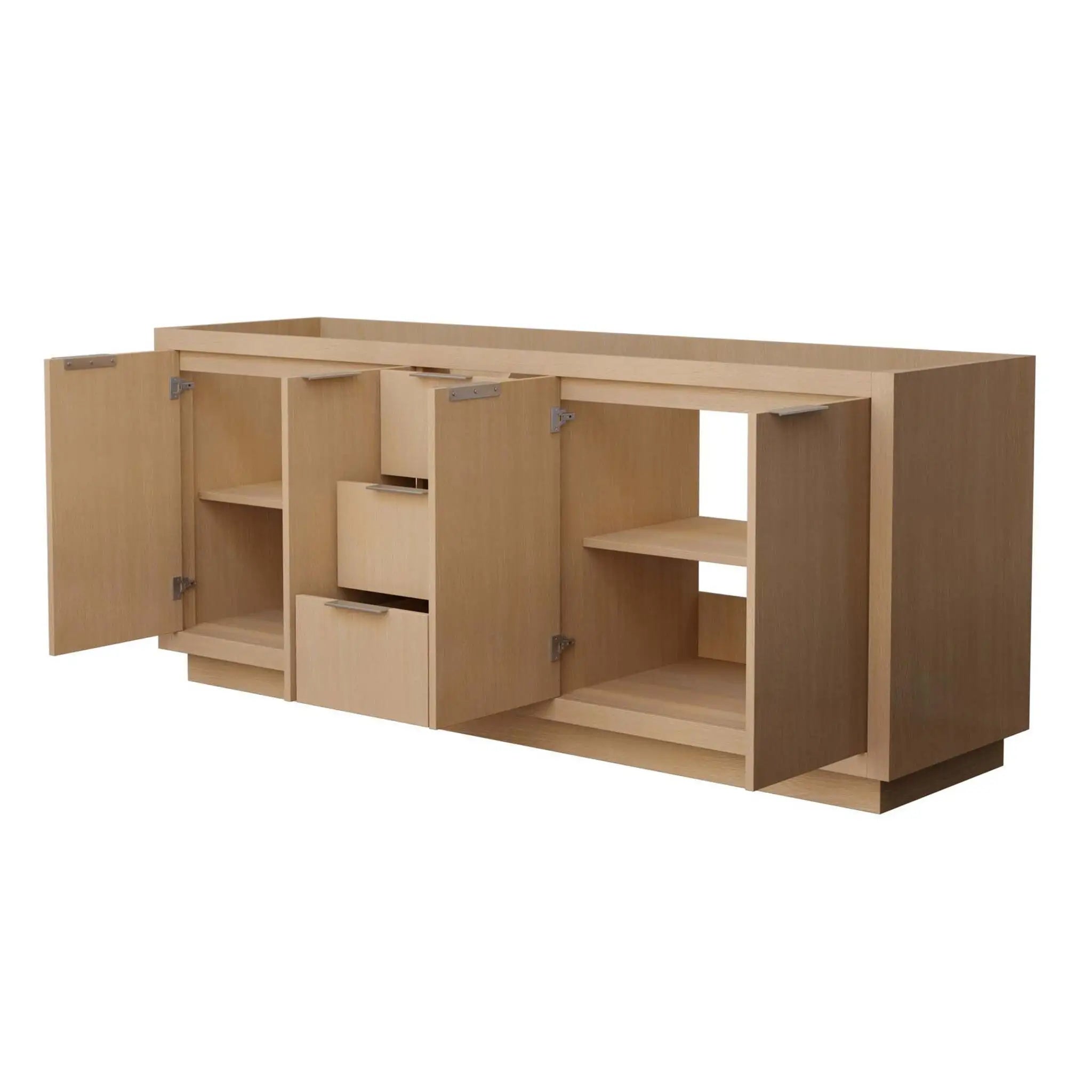 80" Maroni Double Bathroom Vanity in Light Straw with Brushed Nickel Trim by Wyndham
