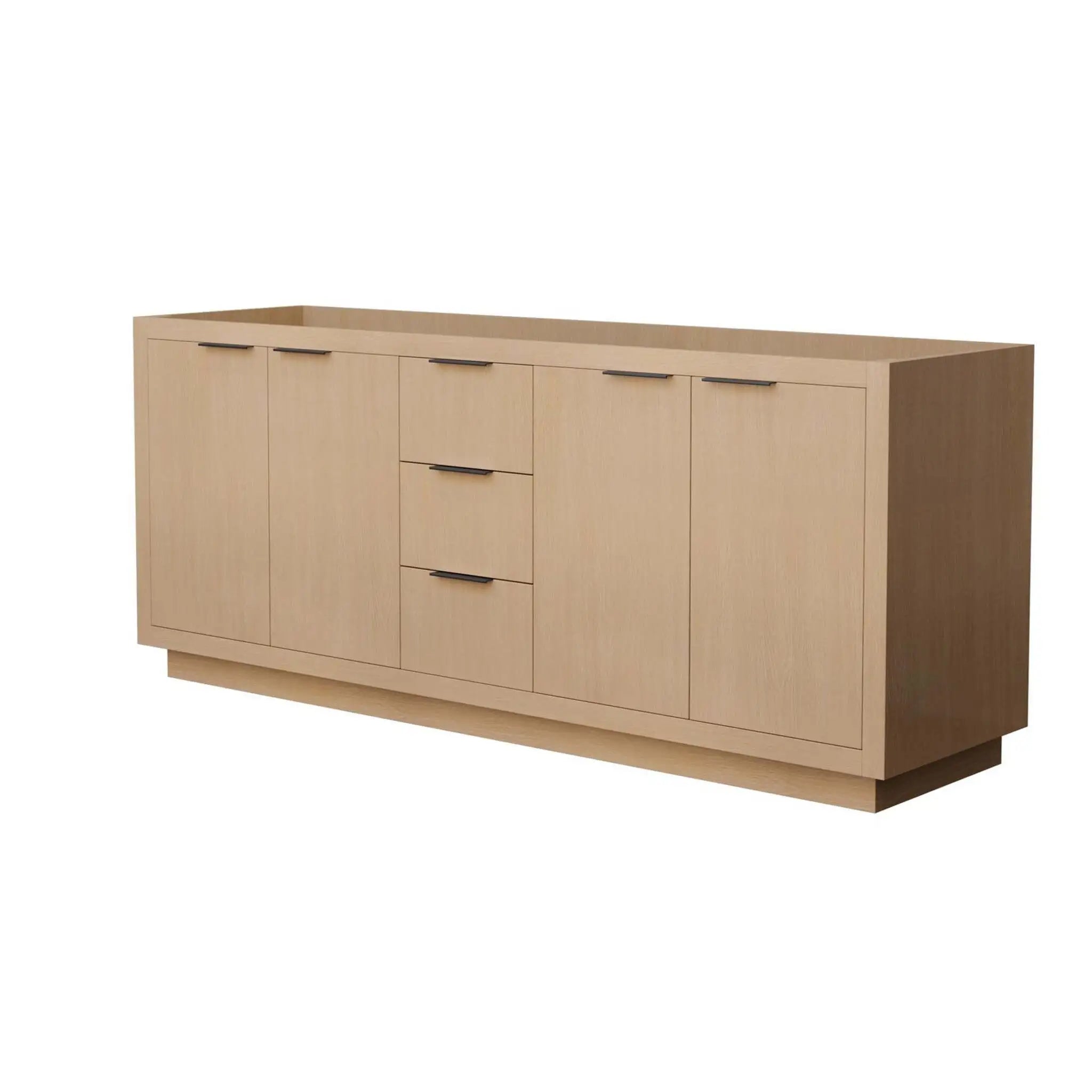 80" Maroni Double Bathroom Vanity in Light Straw with Matte Black Trim by Wyndham