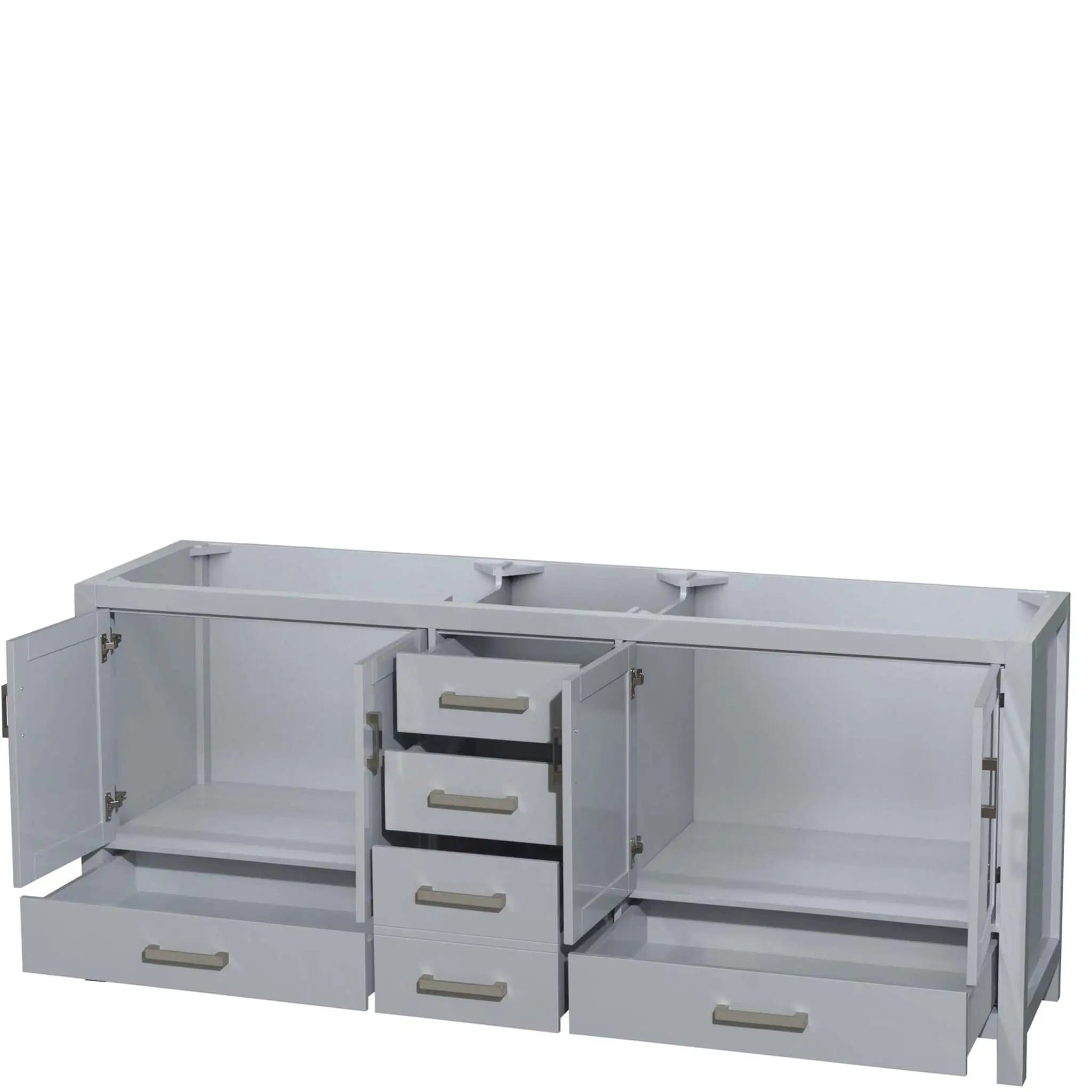 80" Sheffield Double Bathroom Vanity in Gray with Brushed Chrome Trim by Wyndham