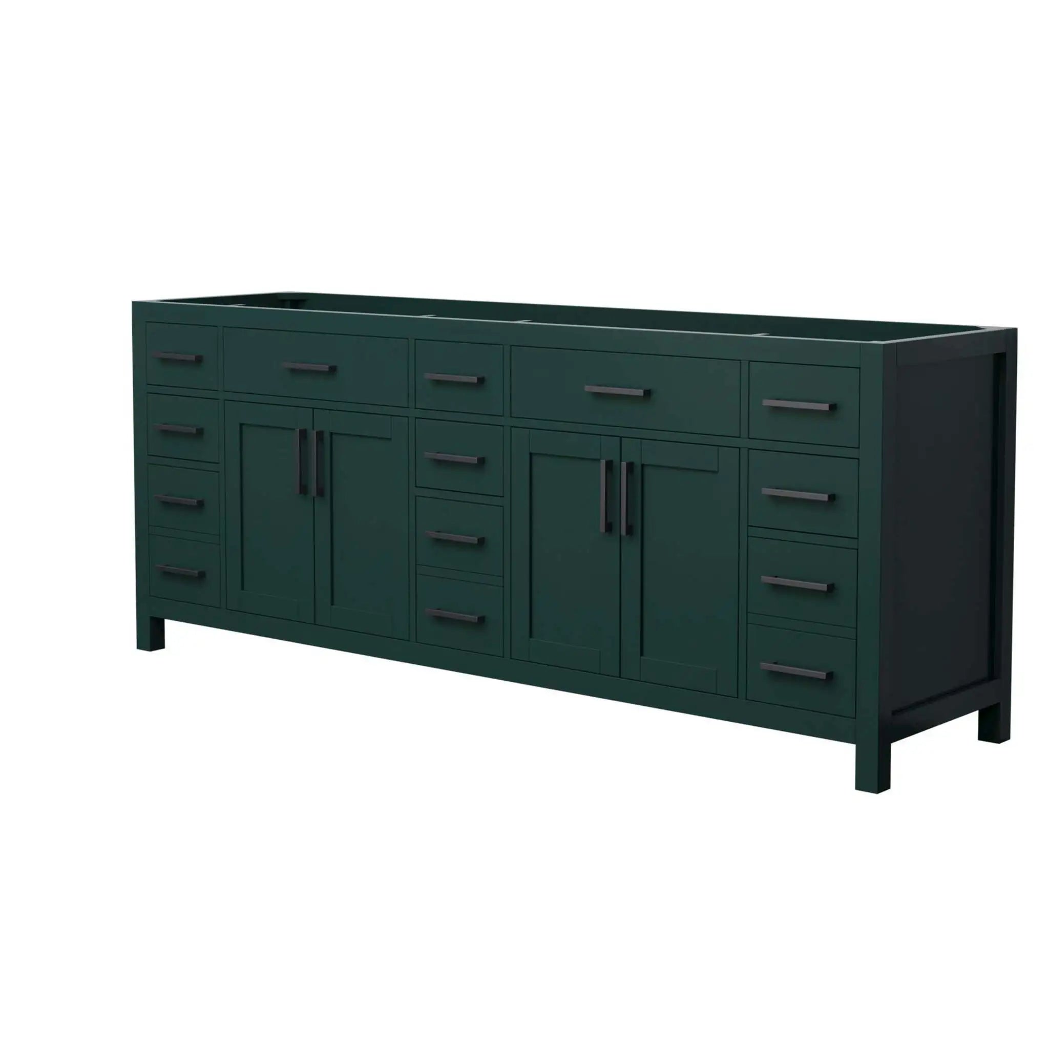84" Beckett Double Bathroom Vanity in Green with Matte Black Trim by Wyndham