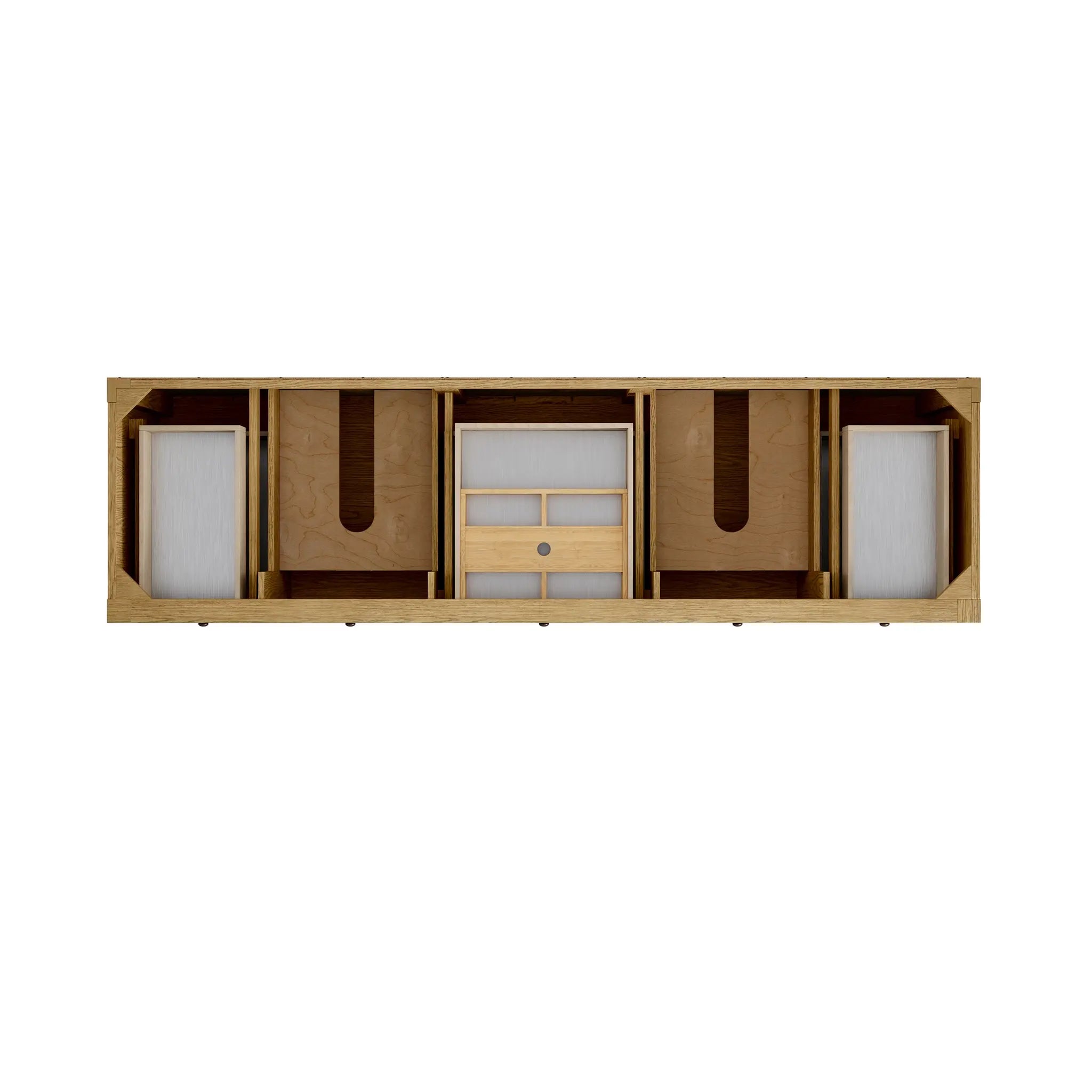 84 Breckenridge Double Vanity In Light Natural Oak Standard Cabinet Only No Top 2