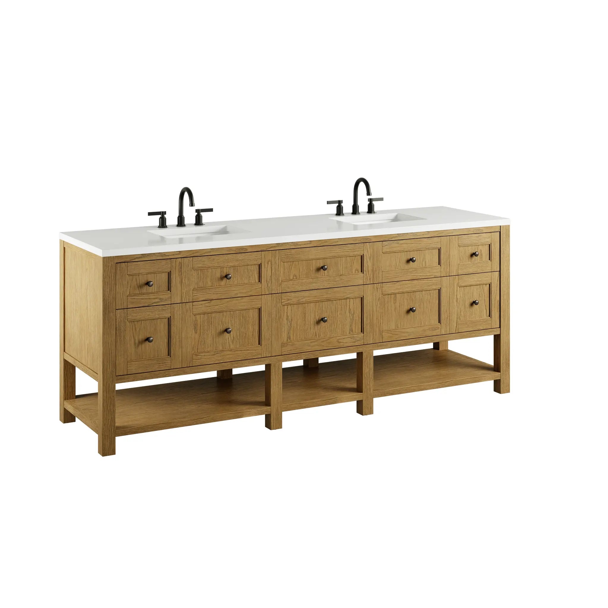 84 Breckenridge Double Vanity In Light Natural Oak Standard White Zeus Silestone 8 Widespread 13