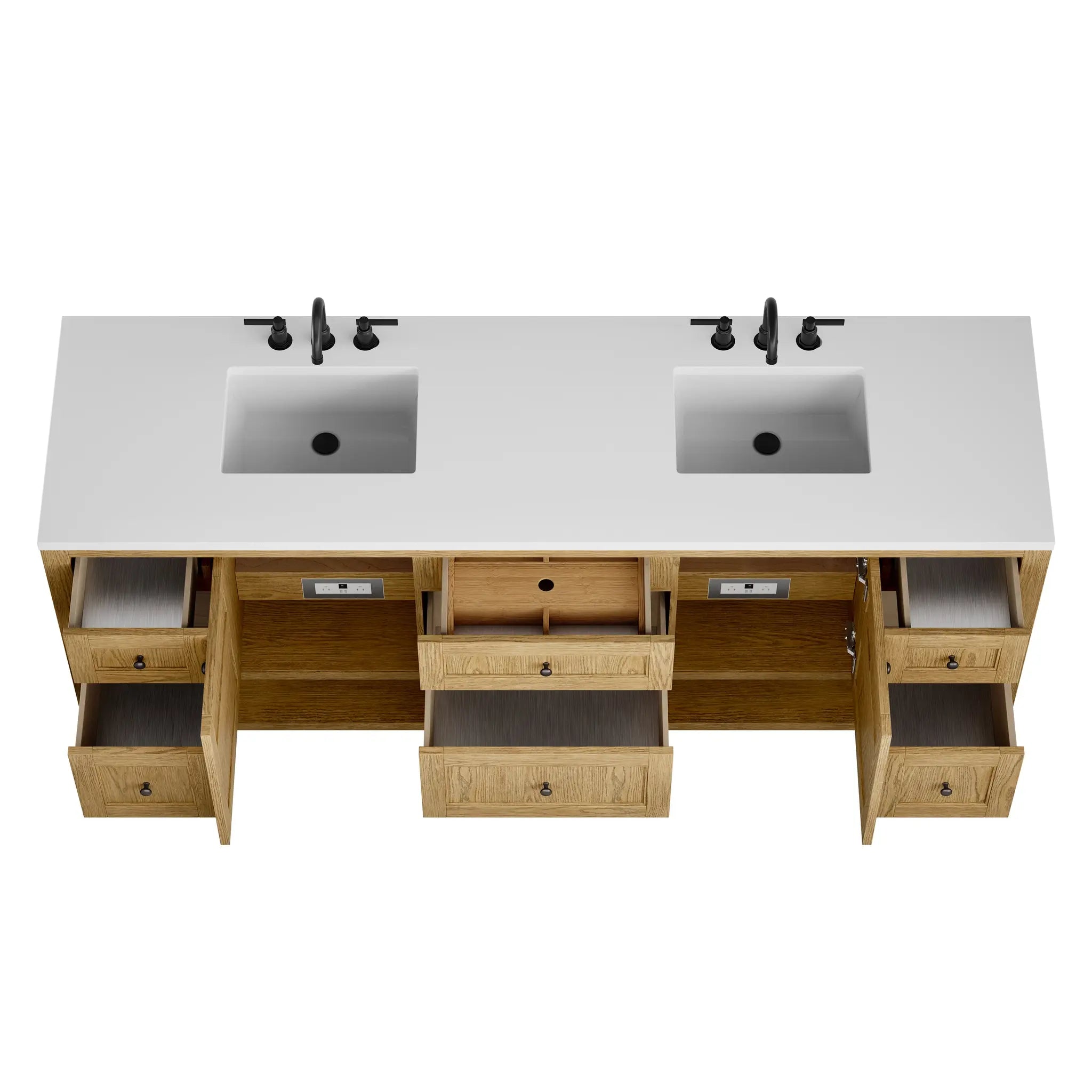84 Breckenridge Double Vanity In Light Natural Oak Standard White Zeus Silestone 8 Widespread 7