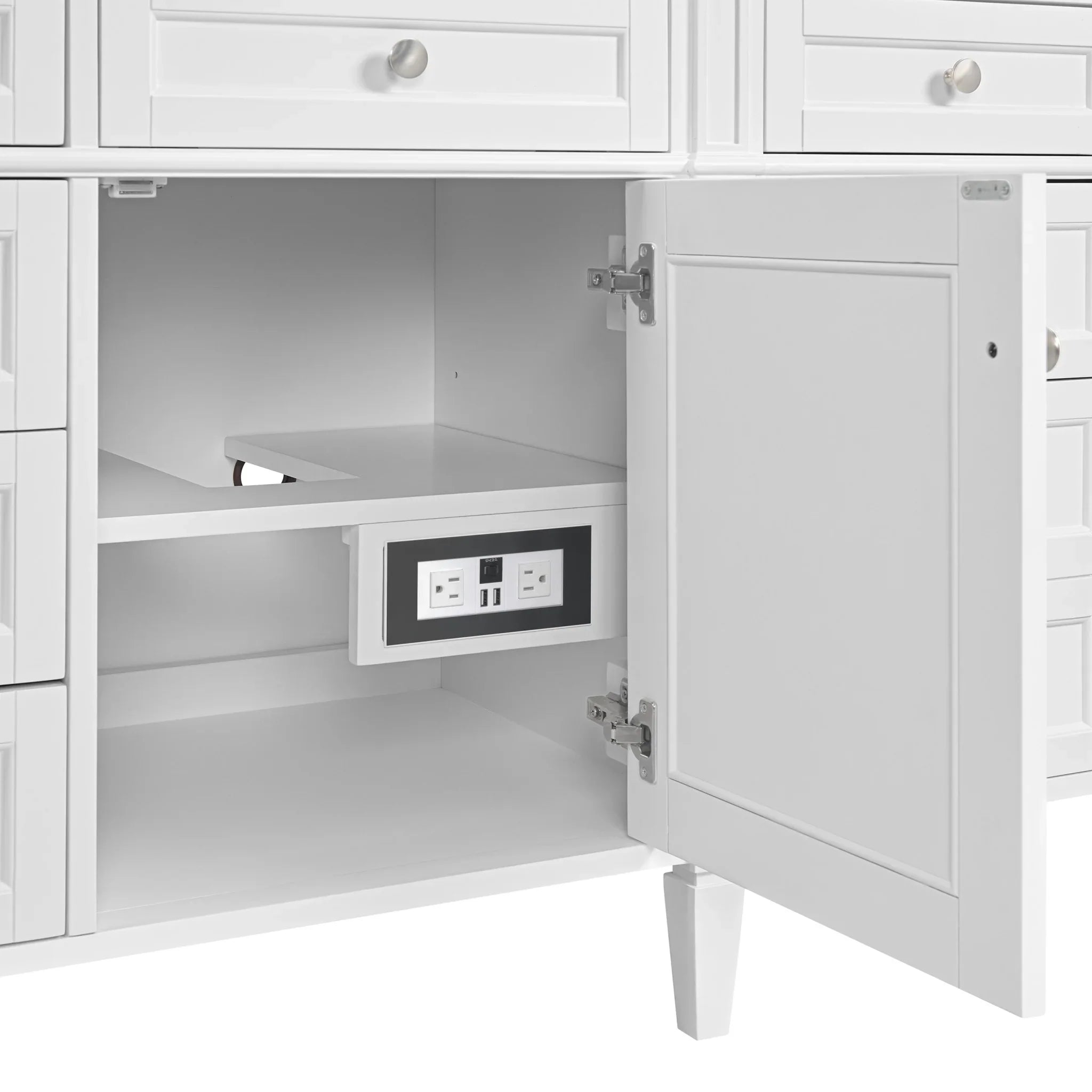 84" Brittany Double Vanity in Bright White by James Martin Vanities-White Zeus Silestone 21