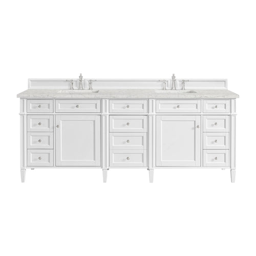 84" Brittany Double Vanity in Bright White w/FreePower Wireless Charger by James Martin Vanities