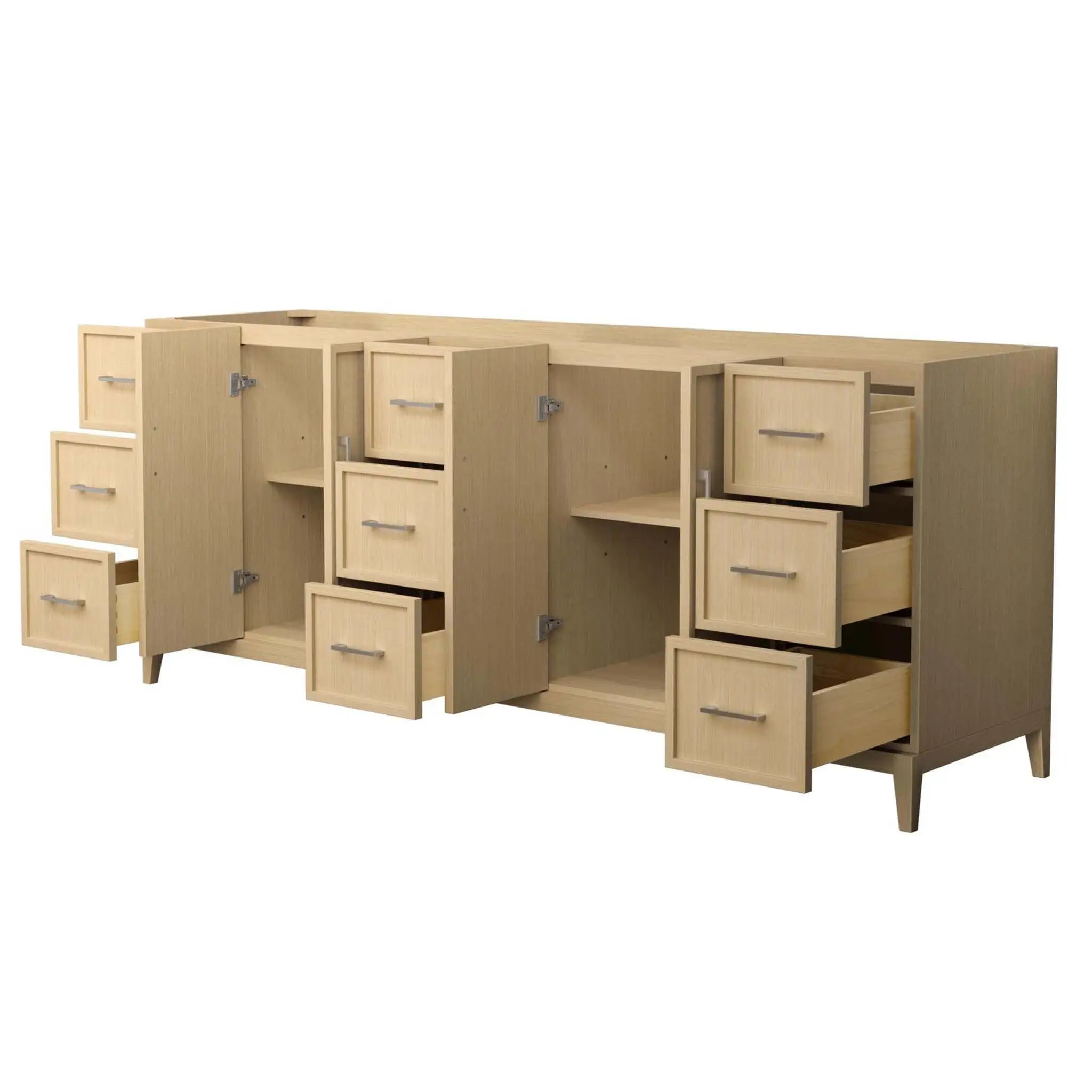 84" Elan Double Bathroom Vanity in White Oak with Brushed Nickel Trim by Wyndham