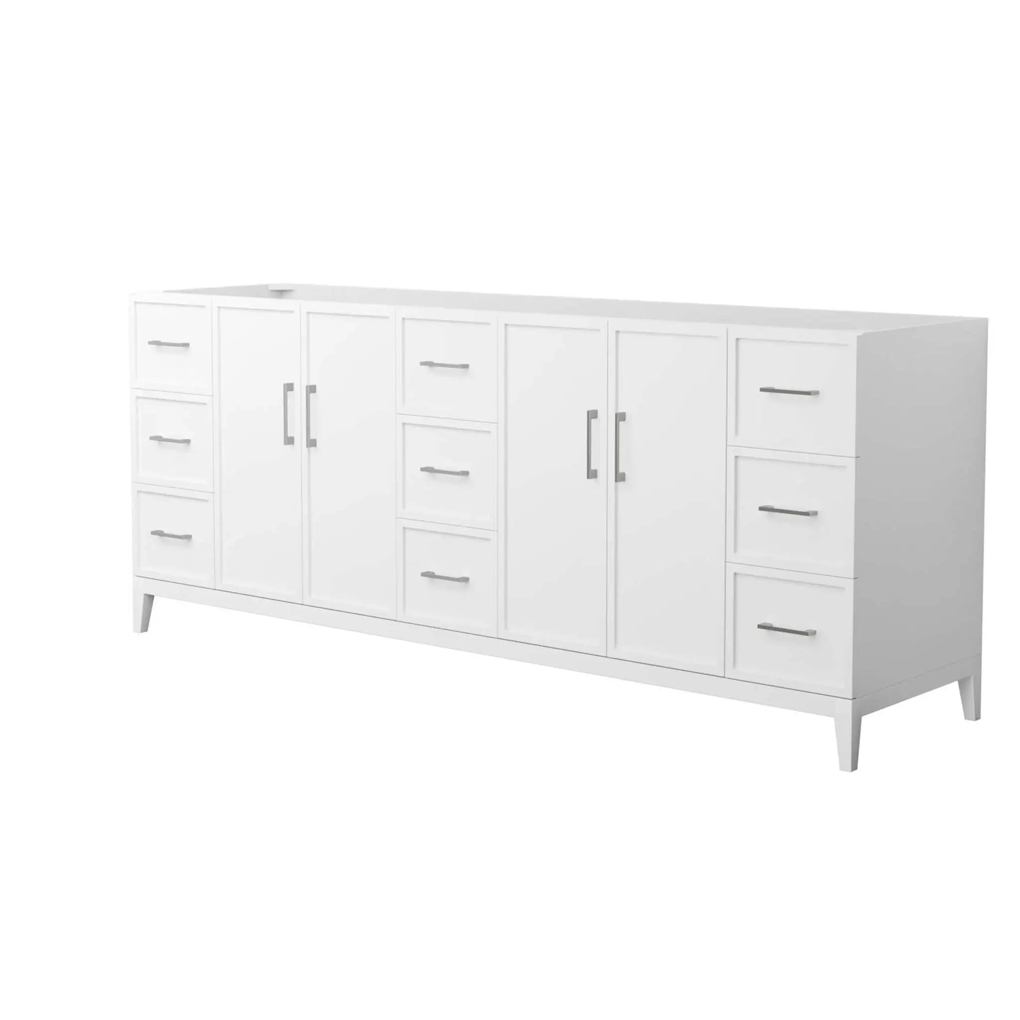 84" Elan Double Bathroom Vanity in White with Brushed Nickel Trim by Wyndham
