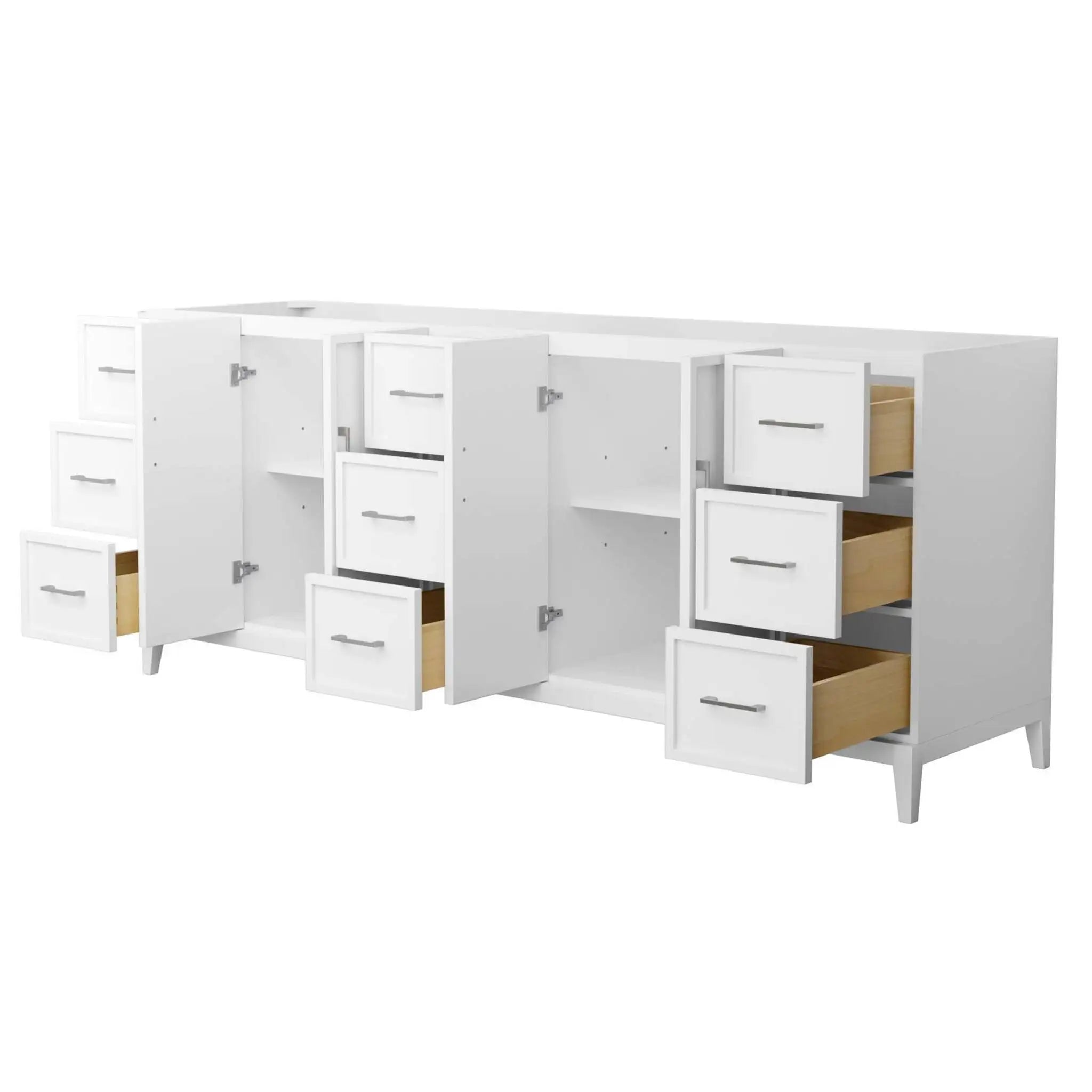 84" Elan Double Bathroom Vanity in White with Brushed Nickel Trim by Wyndham