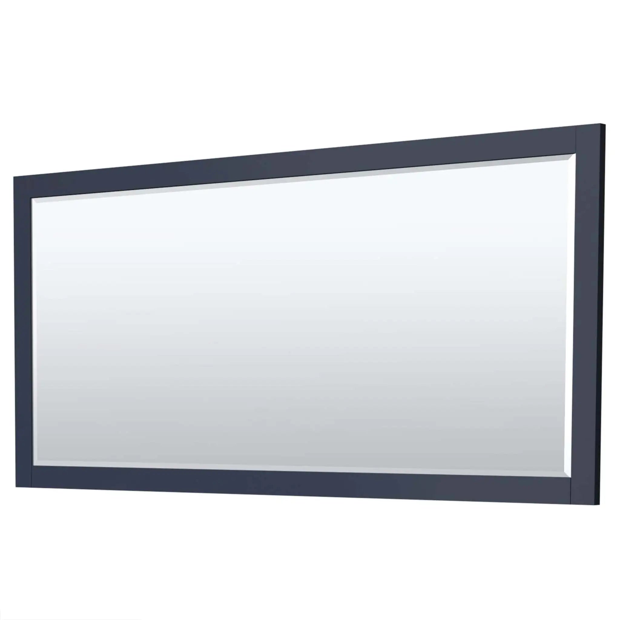 84" Miranda Double Bathroom Vanity in Dark Blue with Brushed Gold Trim & 70" Mirror by Wyndham