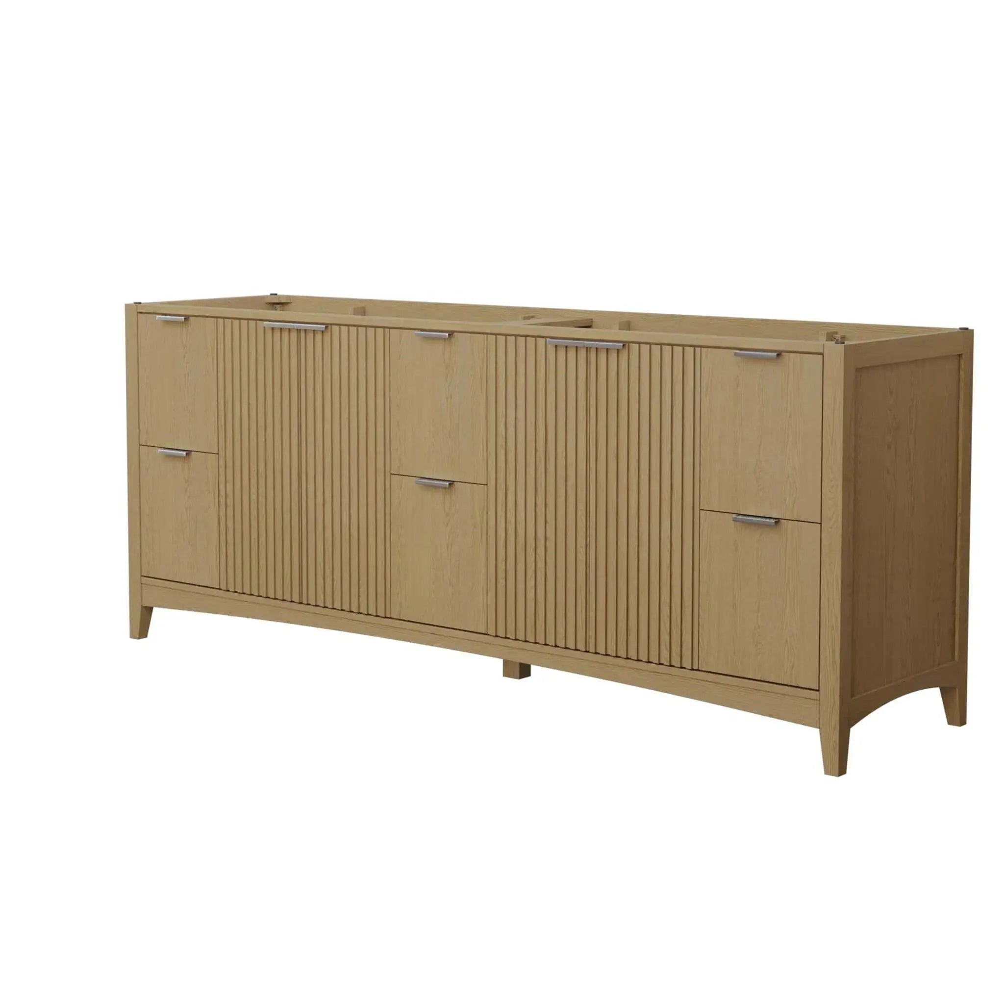84" Palmilla Double Bathroom Vanity in Natural Oak with Brushed Nickel Trim by Wyndham