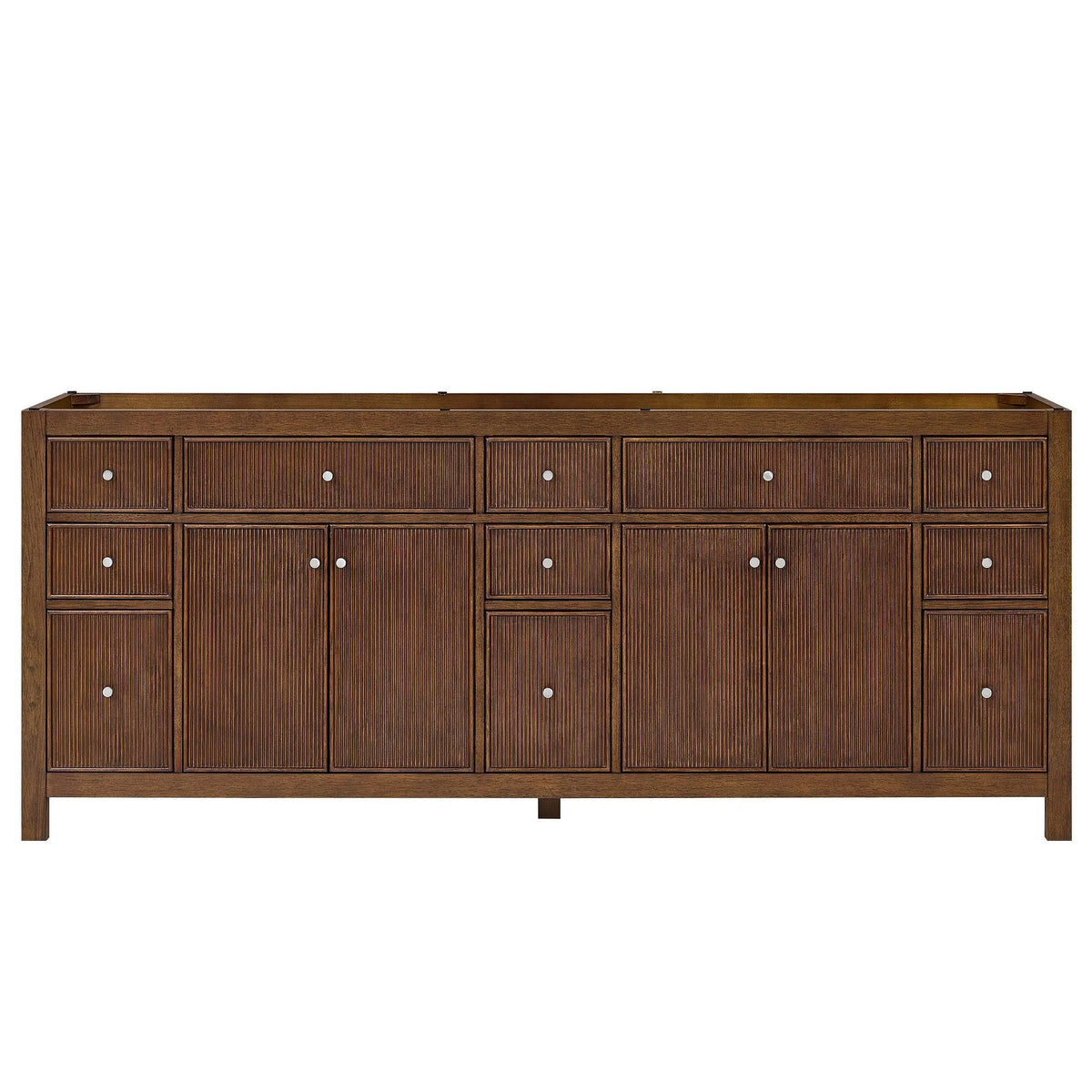 84" Pendry Double Bathroom Vanity Dark Walnut Brushed Nickel Trim by wyndham View 33