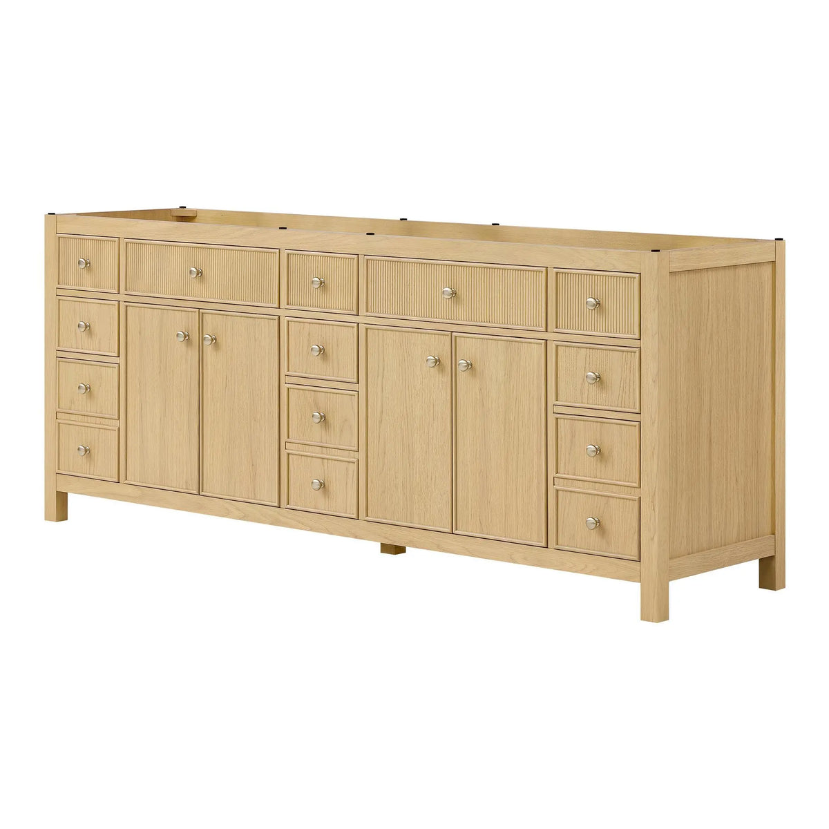 84" Rian Double Bathroom Vanity Scandinavian Oak Satin Bronze Trim by wyndham View 20