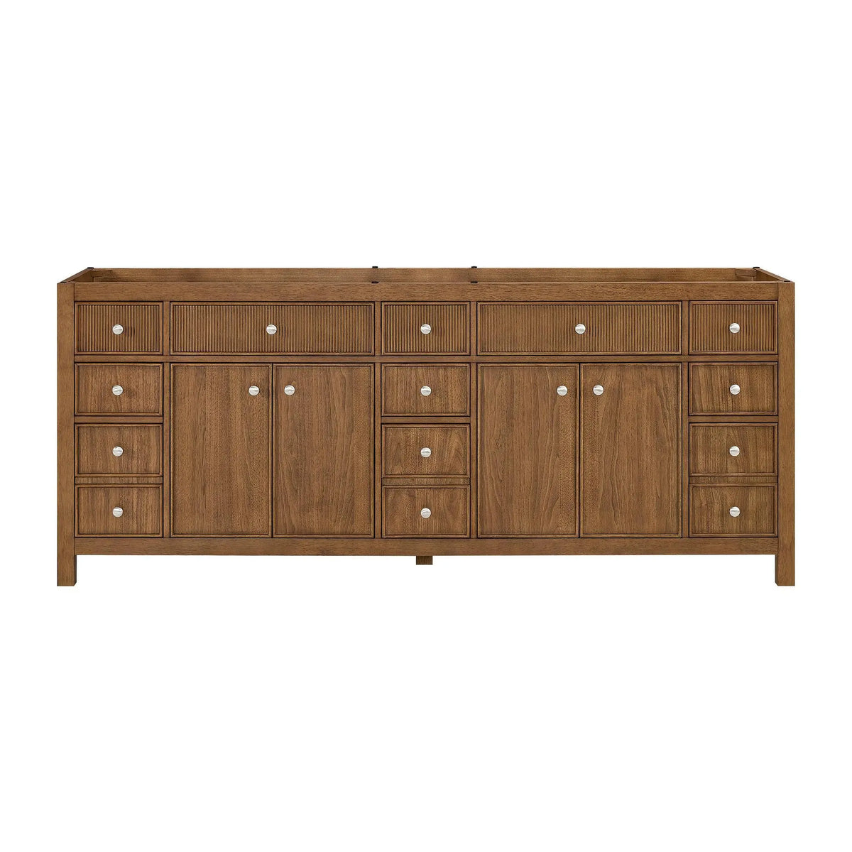 84" Rian Double Bathroom Vanity Toasted Walnut Brushed Nickel Trim by wyndham View 17