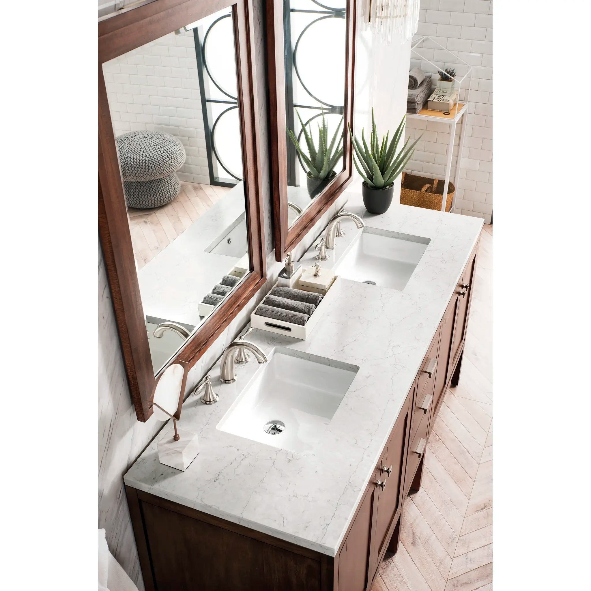 72" Addison Double Sink Vanity in Mid - Century Acacia by James Martin Vanities (E444 - V72 - MCA) - AURA Modern Home