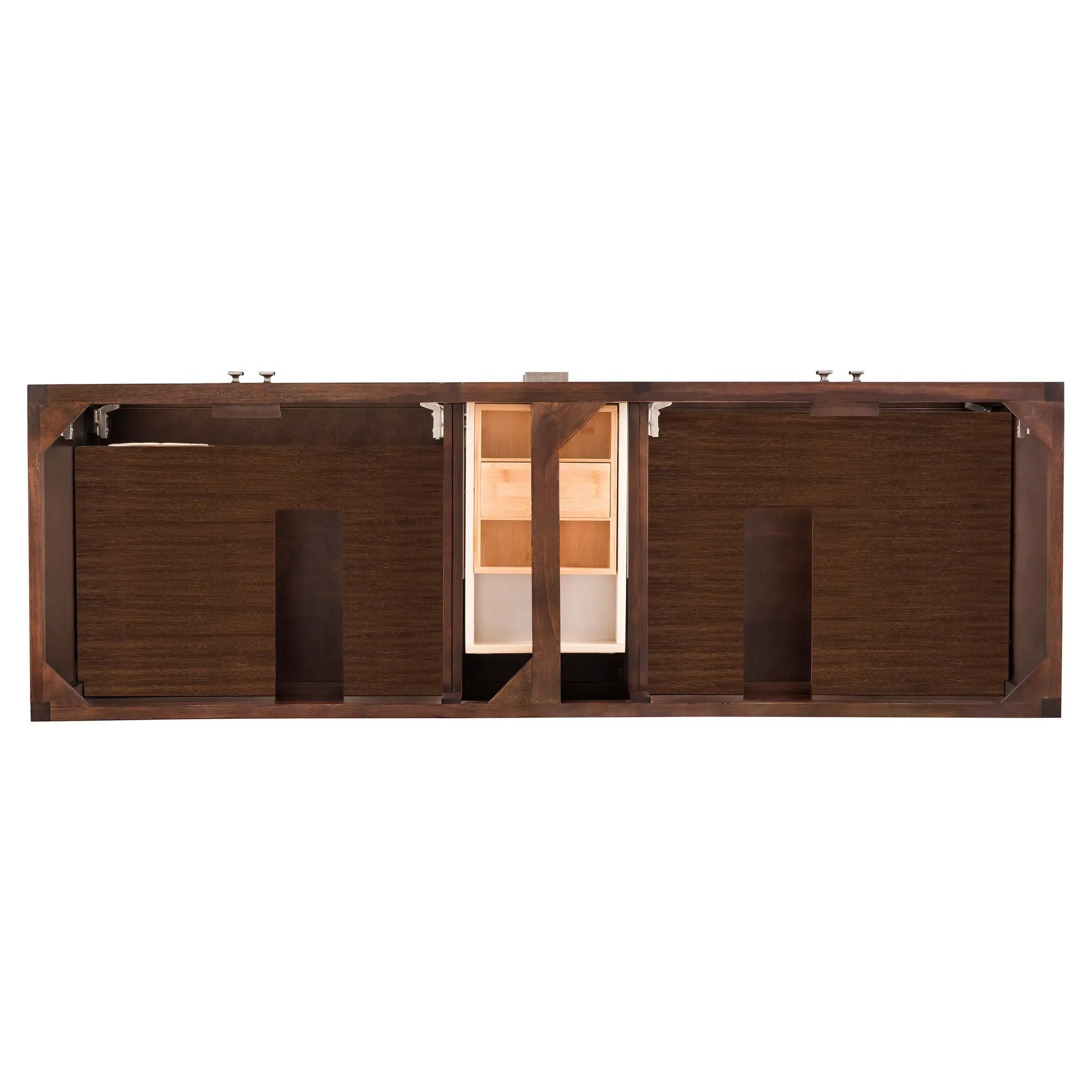 Addison 72 Double Vanity In Mid Century Acacia Standard Cabinet Only No Top 2