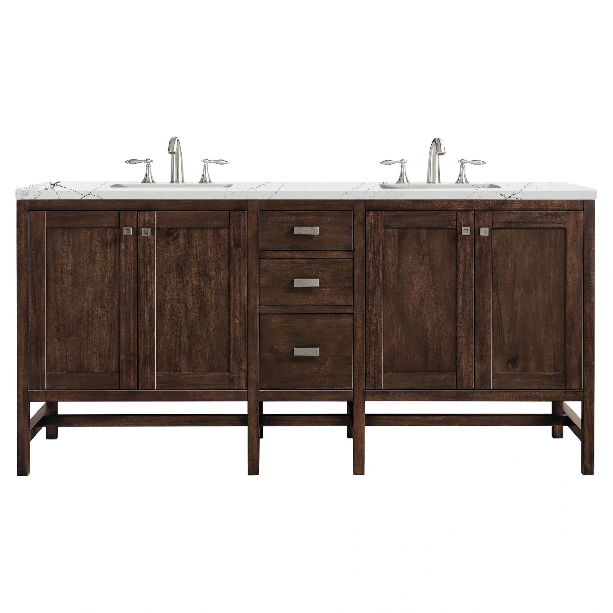 Addison 72 Double Vanity In Mid Century Acacia Standard Ethereal Noctis Silestone 8 Widespread 1