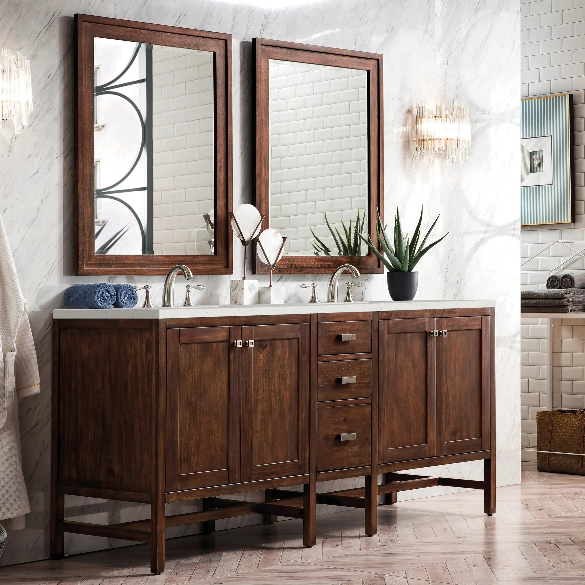 Addison 72 Double Vanity In Mid Century Acacia Standard Lime Delight Silestone 8 Widespread 3